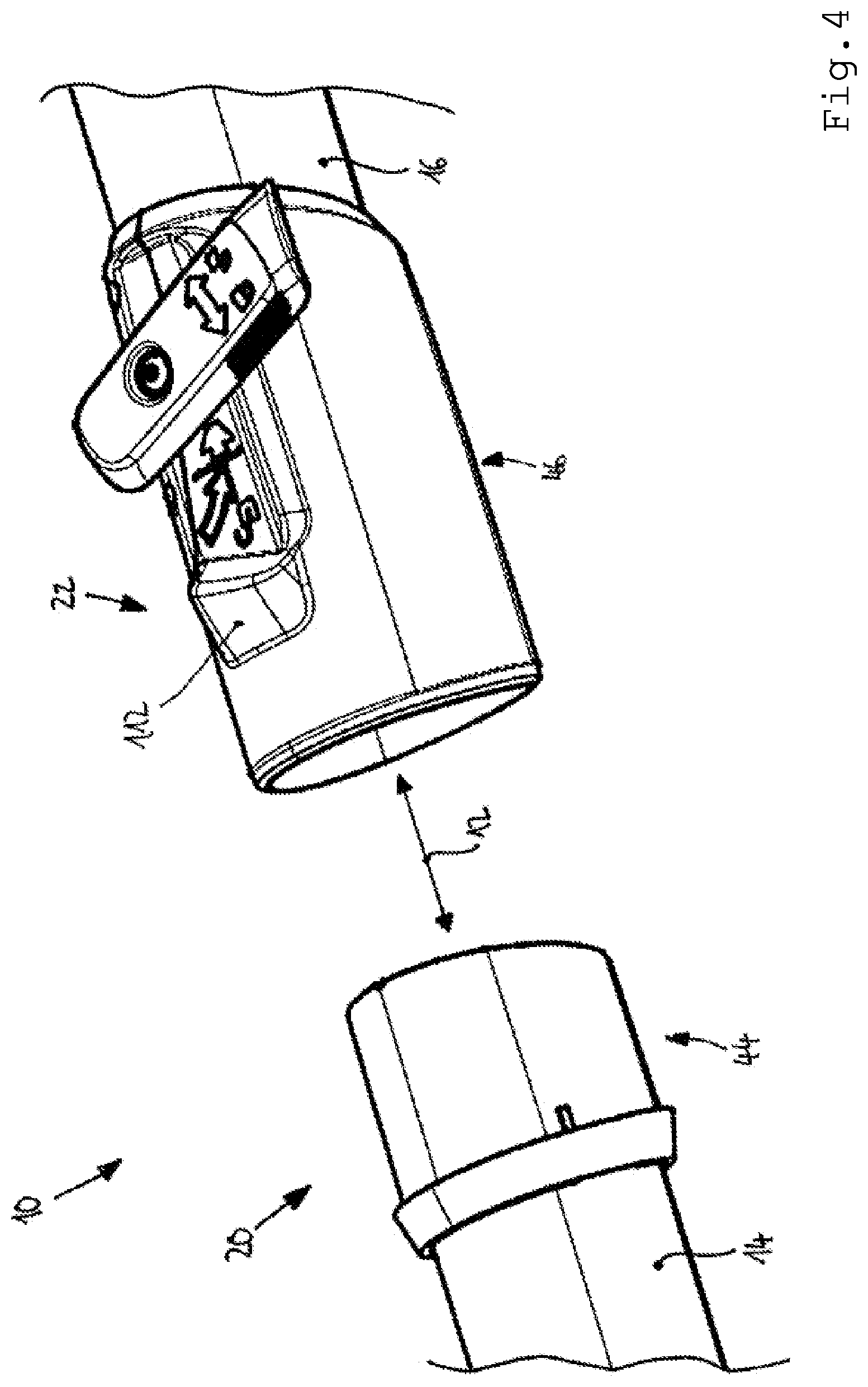 Patent US12576503 Figure 4 – Connection assembly for a hand-guided machine tool and hand-guided machine tool