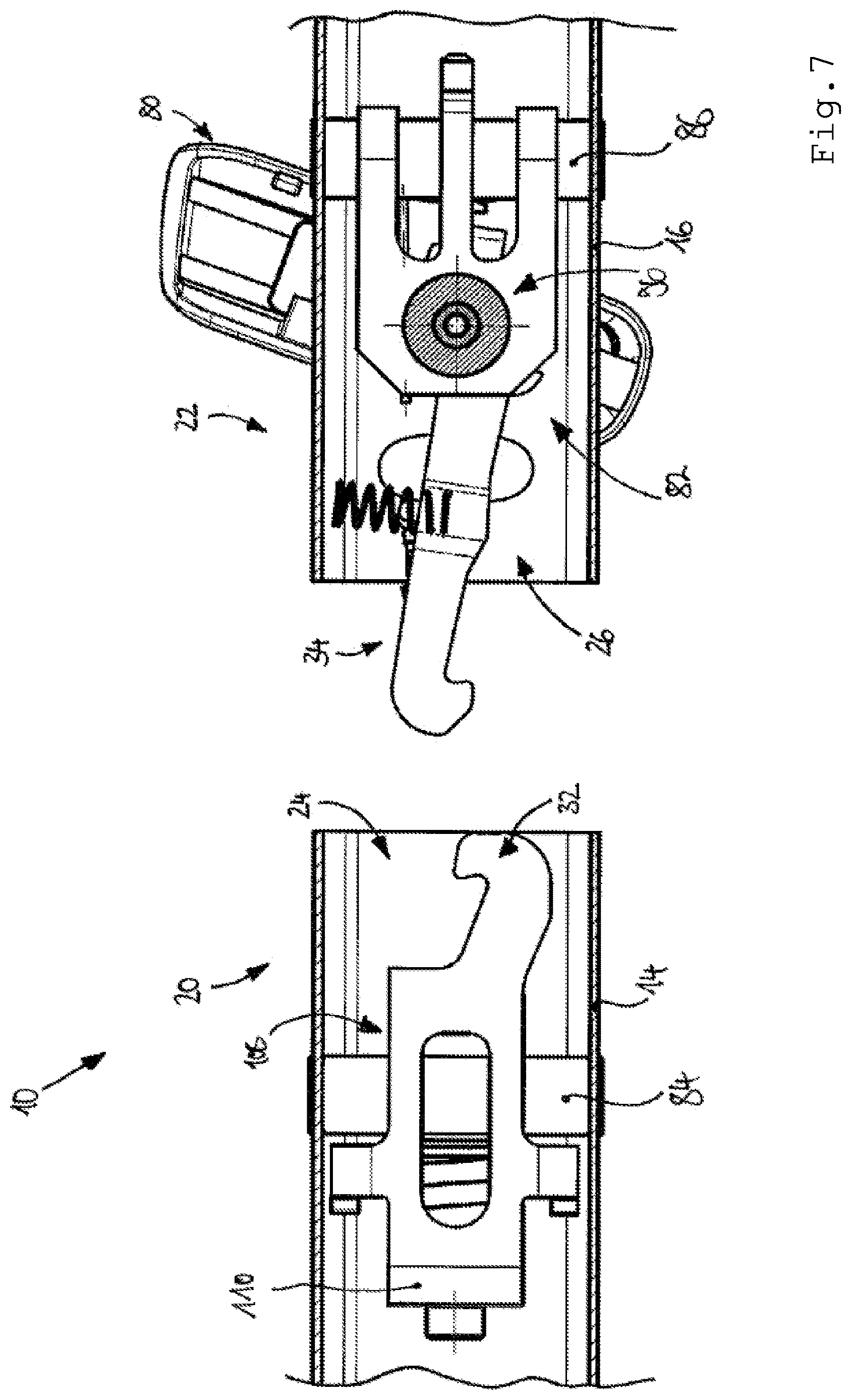 Patent US12576503 Figure 7 – Connection assembly for a hand-guided machine tool and hand-guided machine tool