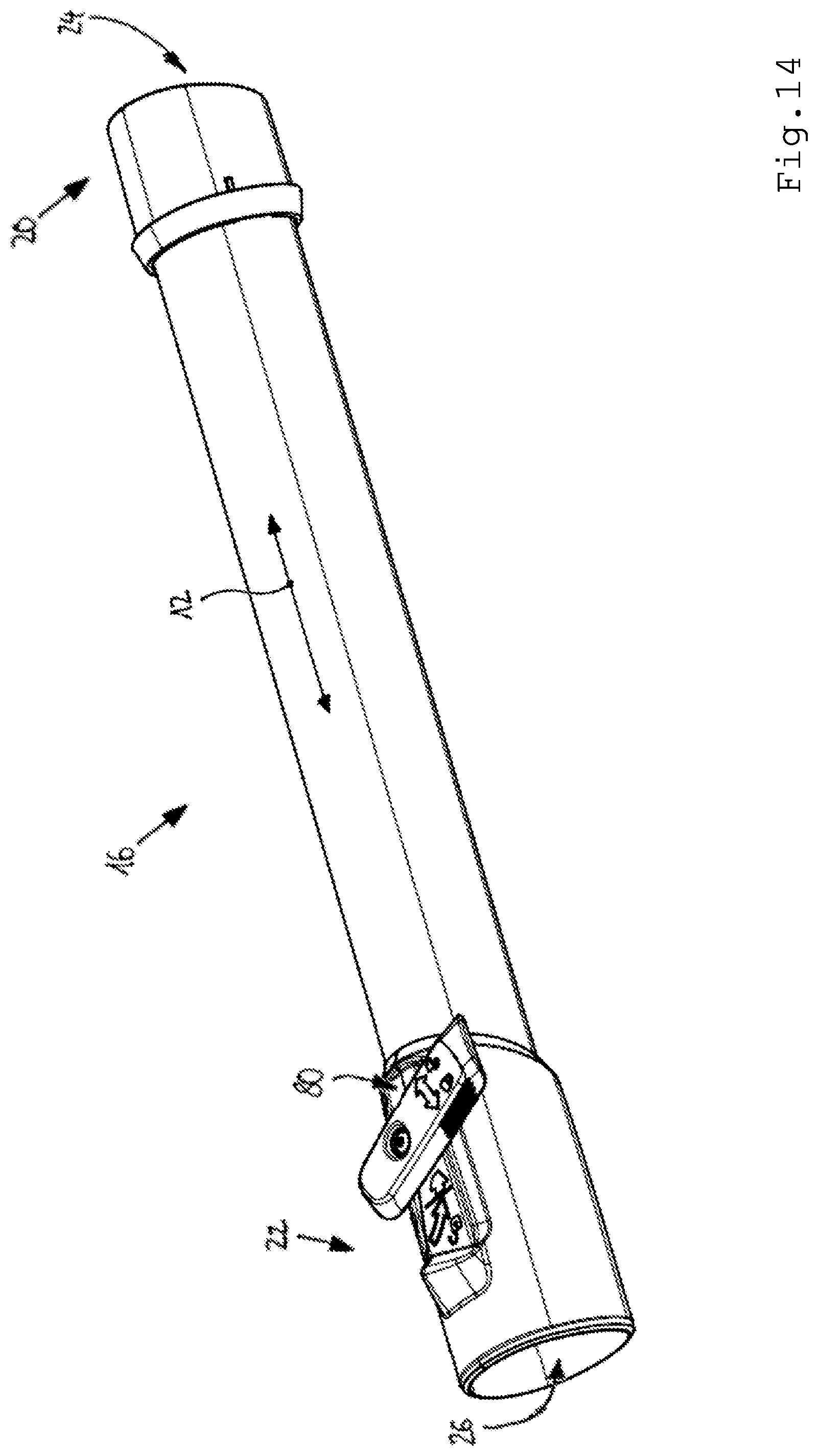 Patent US12576503 Figure 14 – Connection assembly for a hand-guided machine tool and hand-guided machine tool