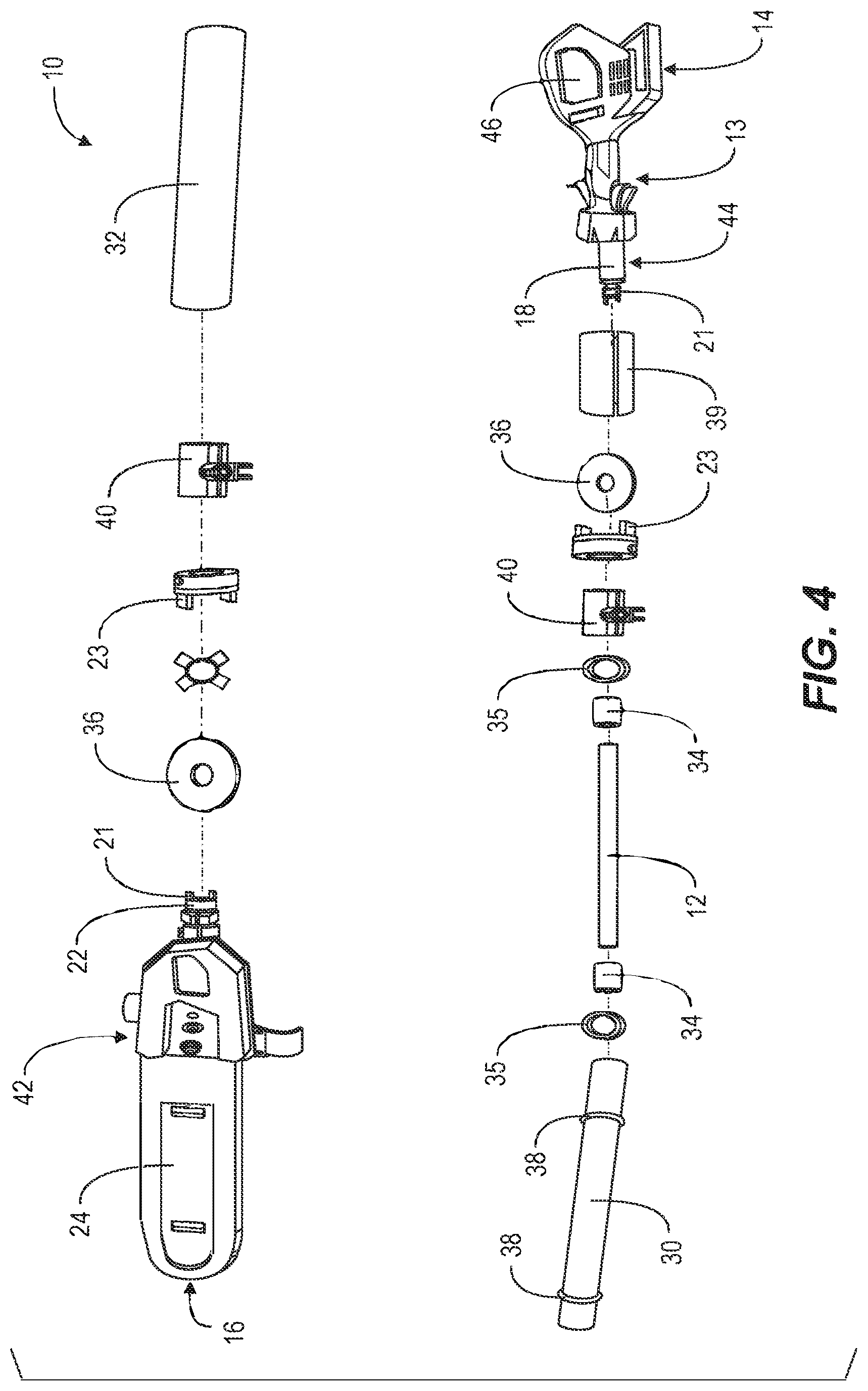 Patent US12576505 Figure 4 – Power tool with non-conductive driveshaft
