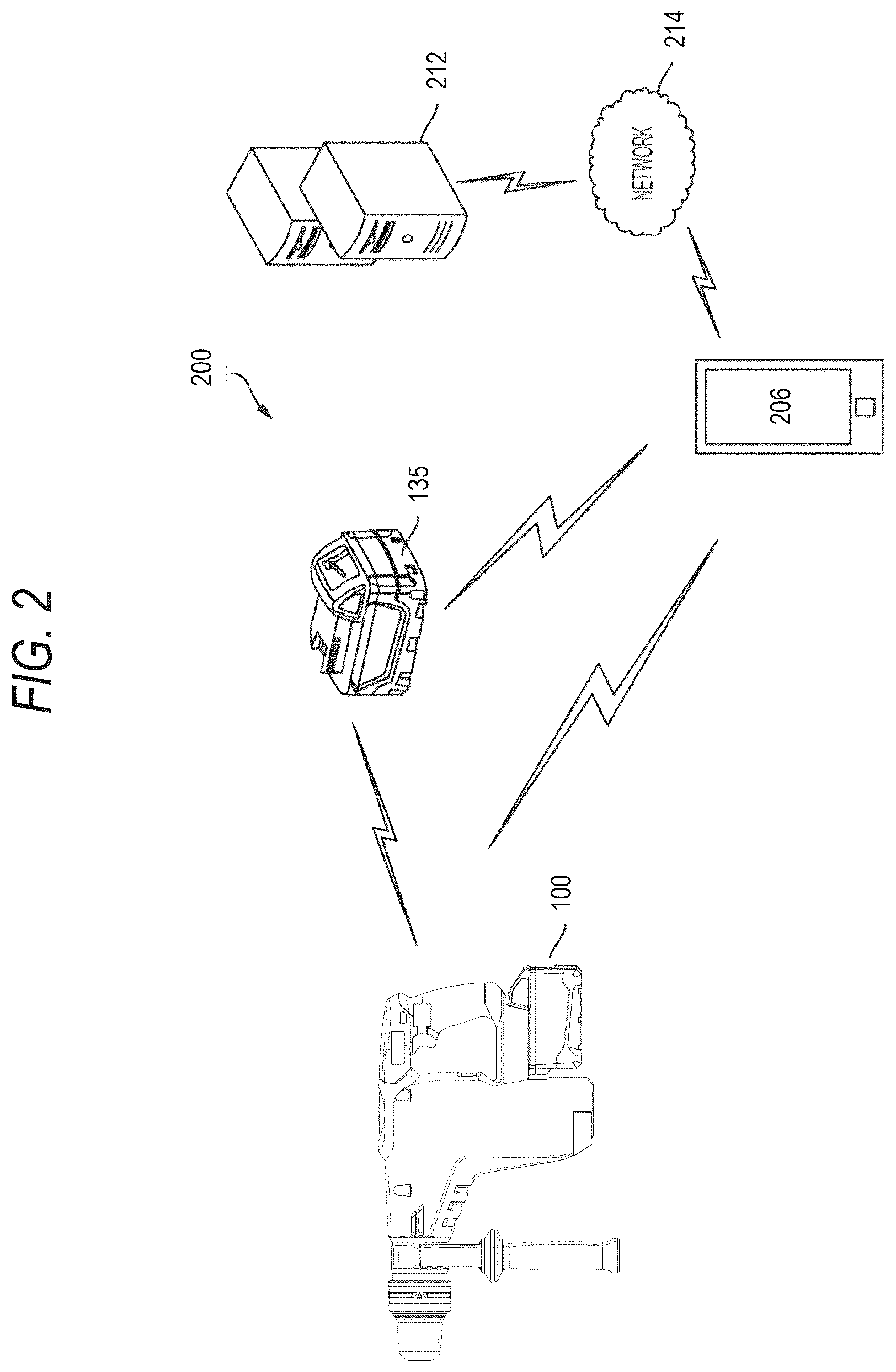Patent US12576506 Figure 2 – Power tool including loss of control mitigation