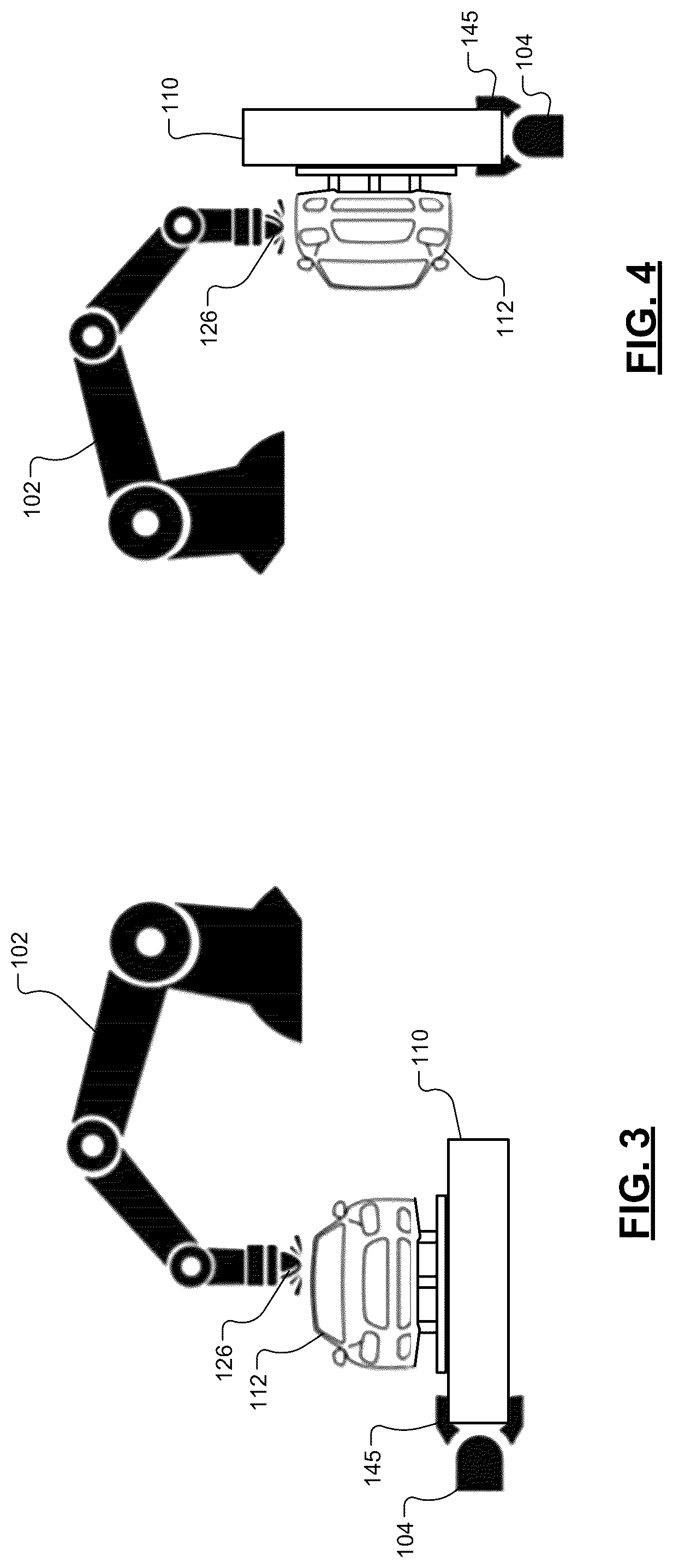 Patent US12576511 Figure 3 – Overspray-free robotic paint system including fixture lifting, positioning, and orienting robots