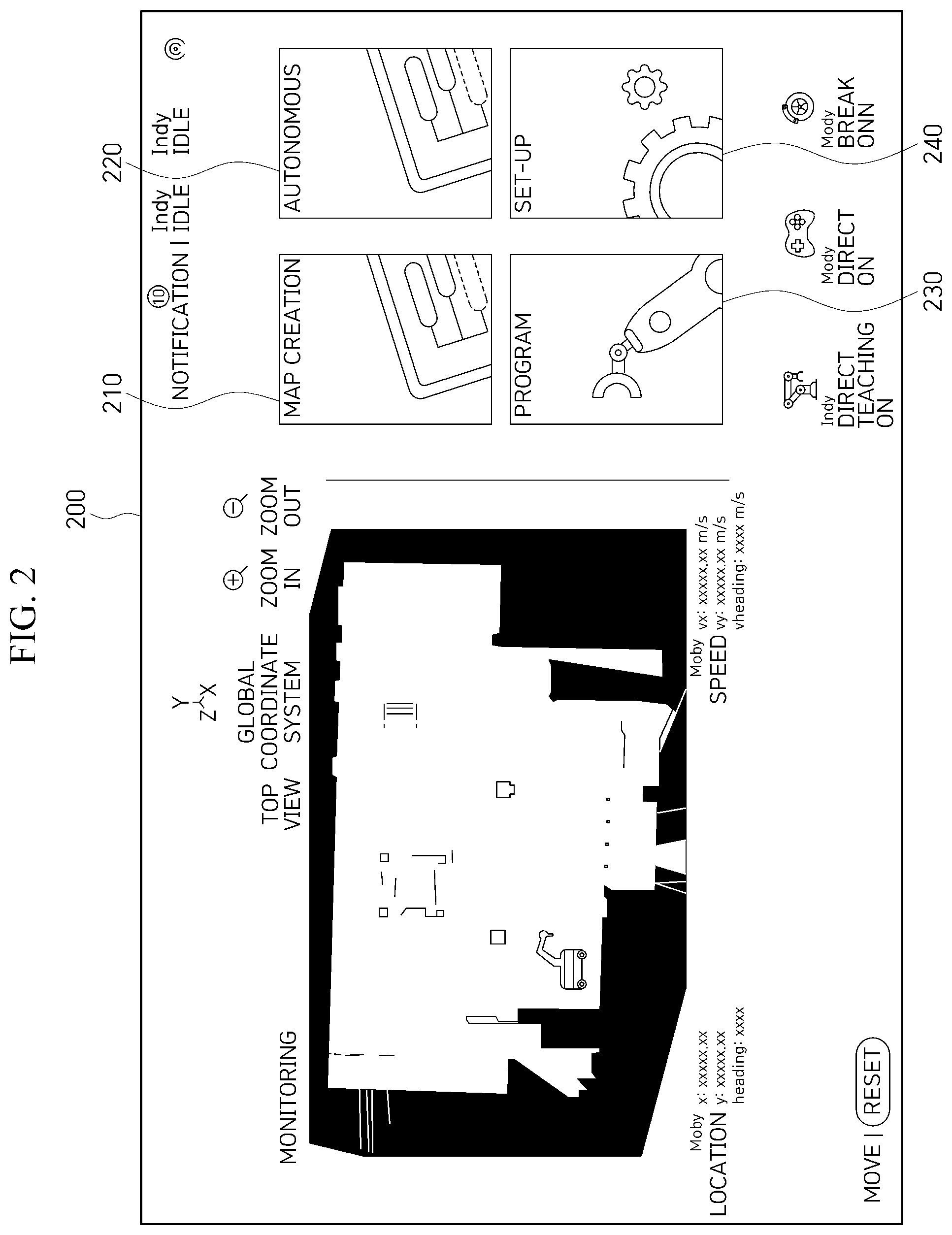Patent US12576521 Figure 2 – Teaching device for mobile manipulator based on mobile robot and collaborative robot and method for setting interface thereof