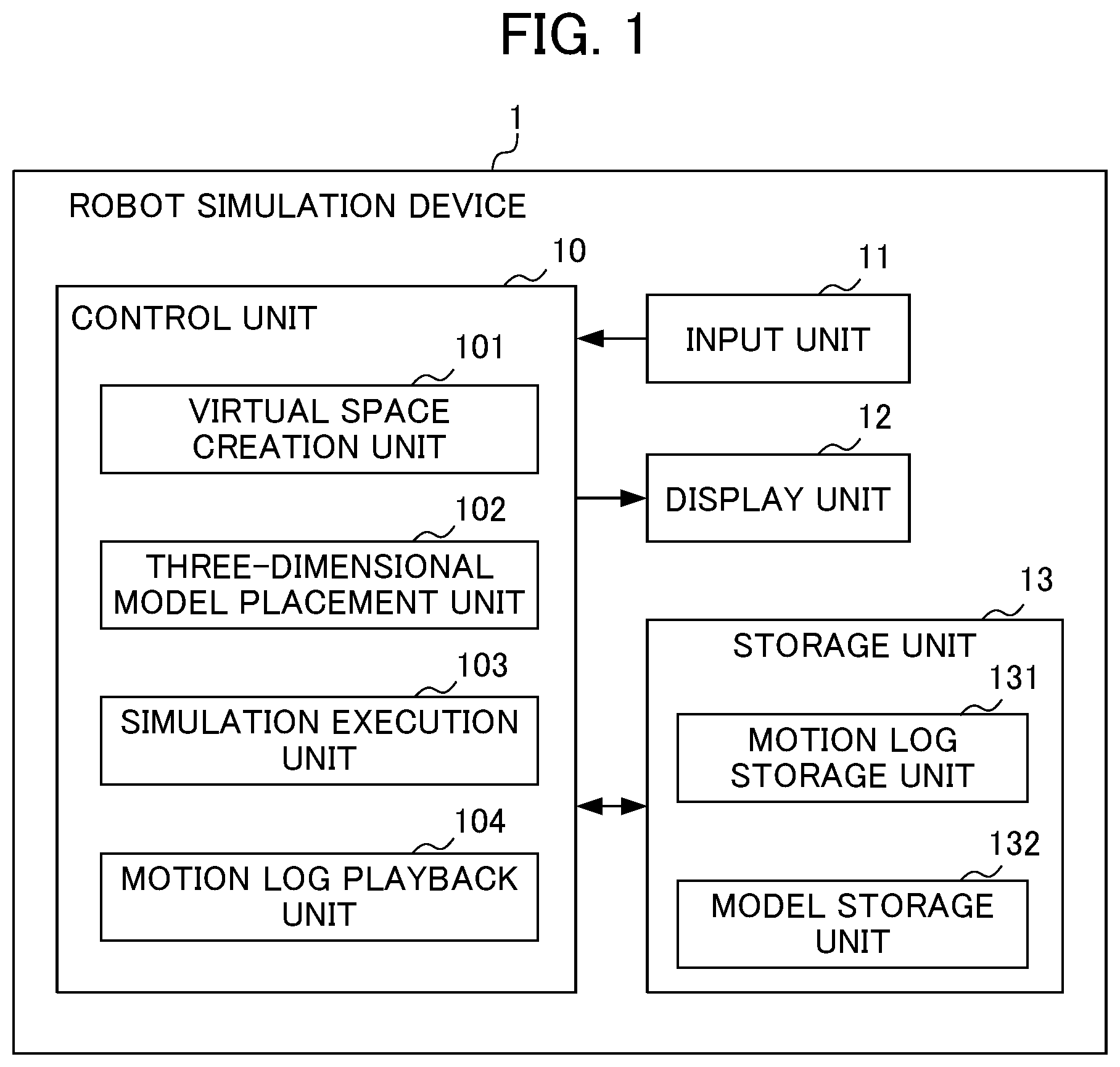 Patent US12576529 Figure 1 – Robot simulation device