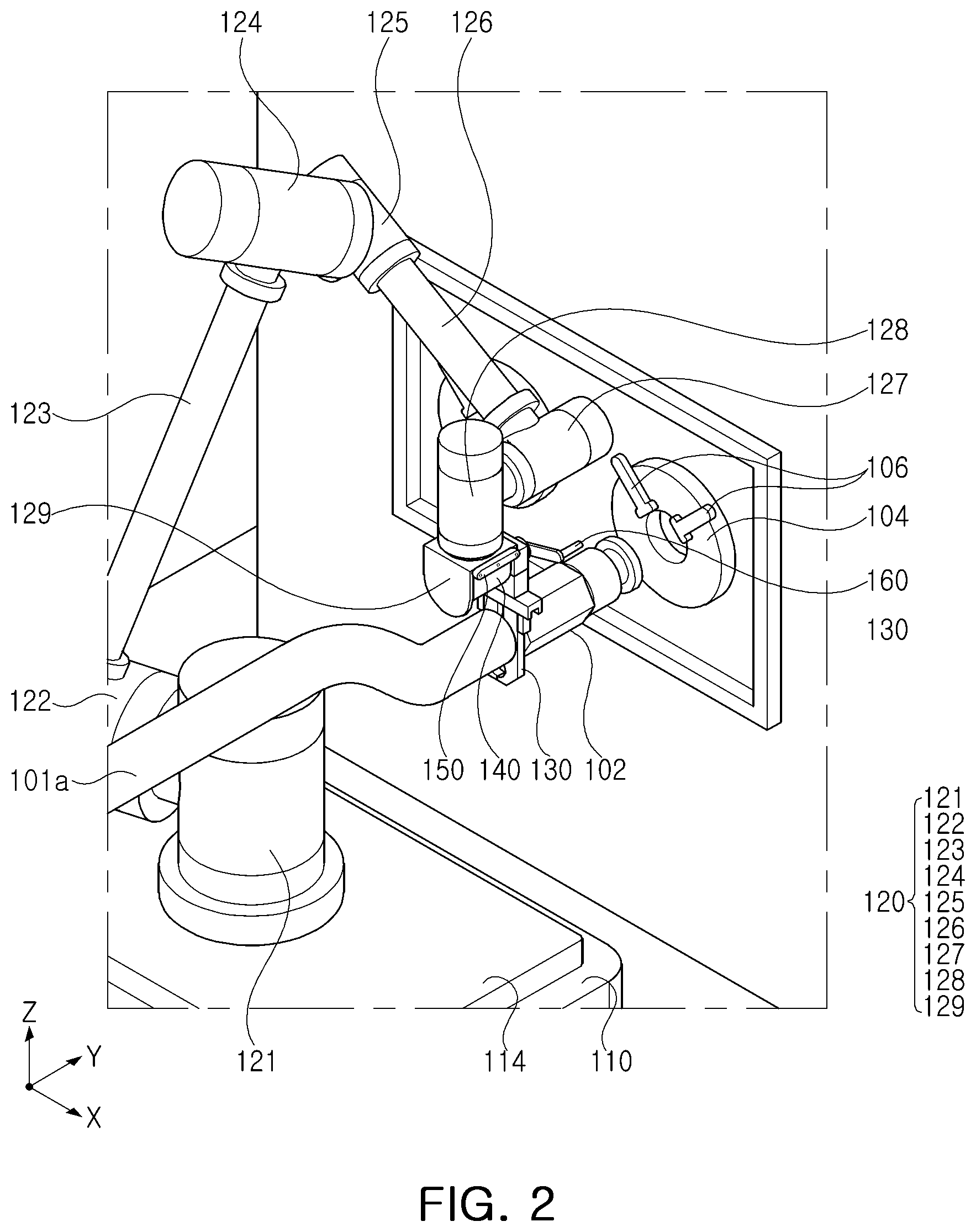 Patent US12576535 Figure 2 – Apparatus for automatically fastening chemical coupler
