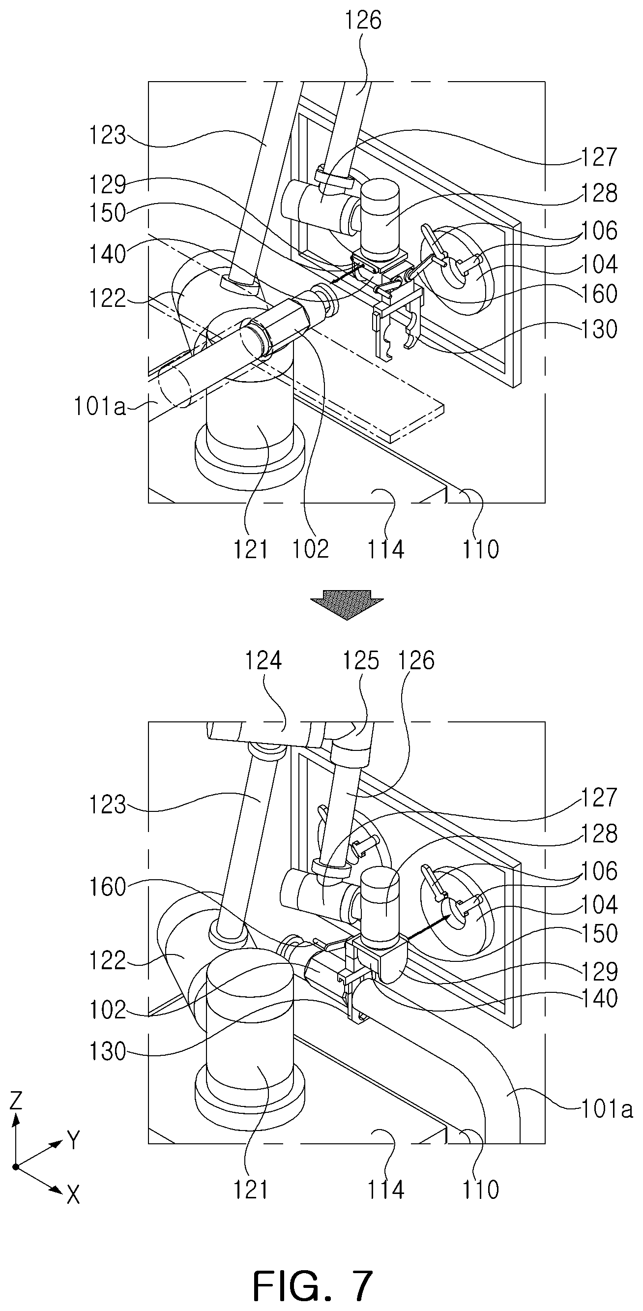 Patent US12576535 Figure 5 – Apparatus for automatically fastening chemical coupler