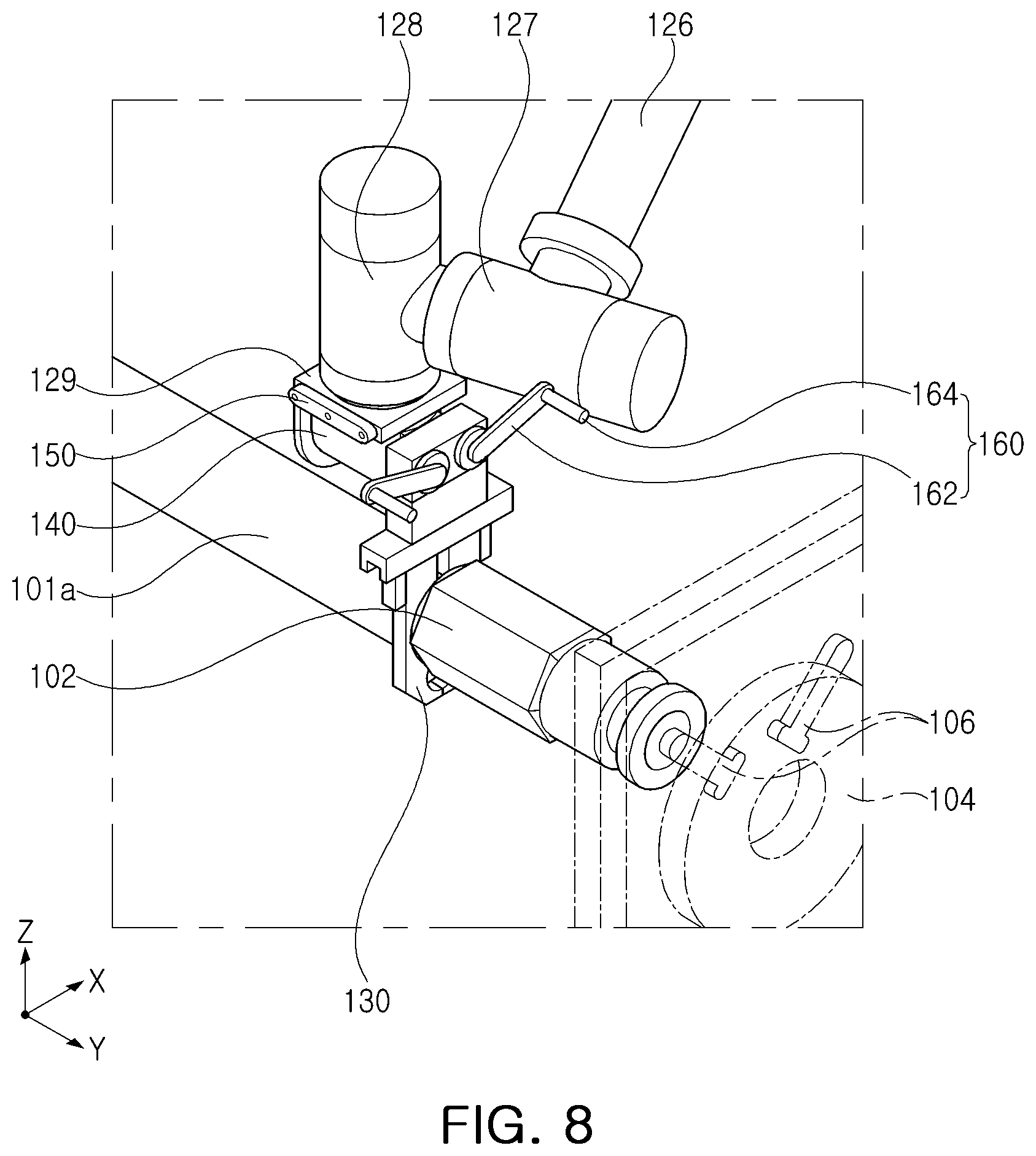 Patent US12576535 Figure 6 – Apparatus for automatically fastening chemical coupler