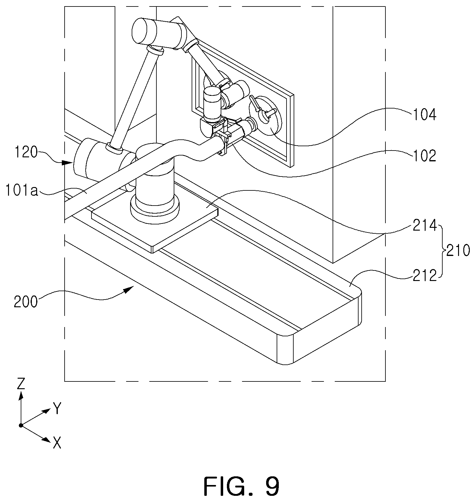 Patent US12576535 Figure 7 – Apparatus for automatically fastening chemical coupler