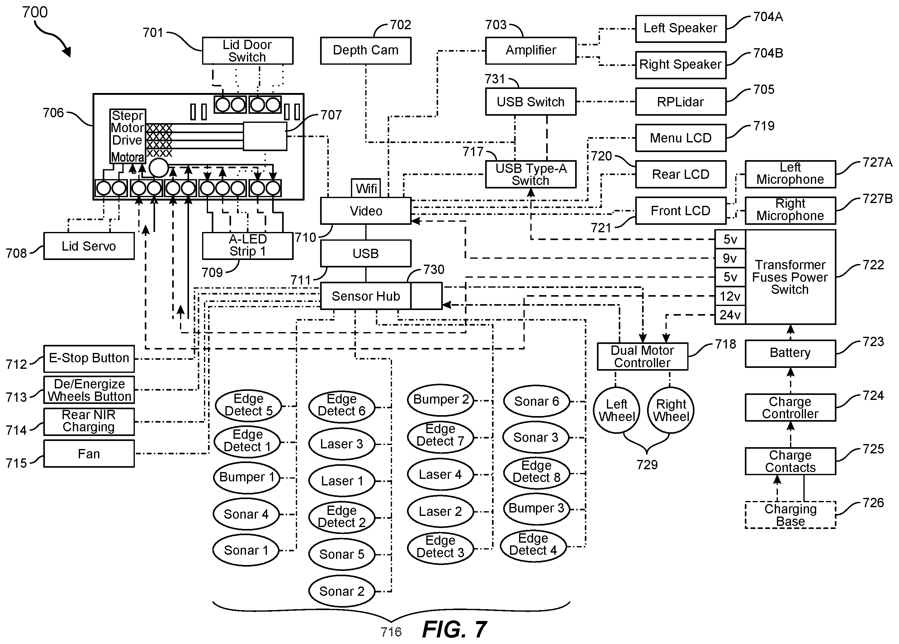 Patent US12576537 Figure 9 – Modular robot with power management platform