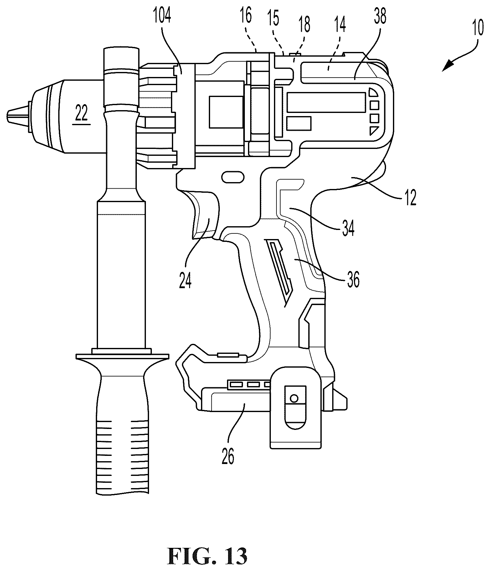 Patent US12576549 Figure 15 – Electrostatic clutch for power tool