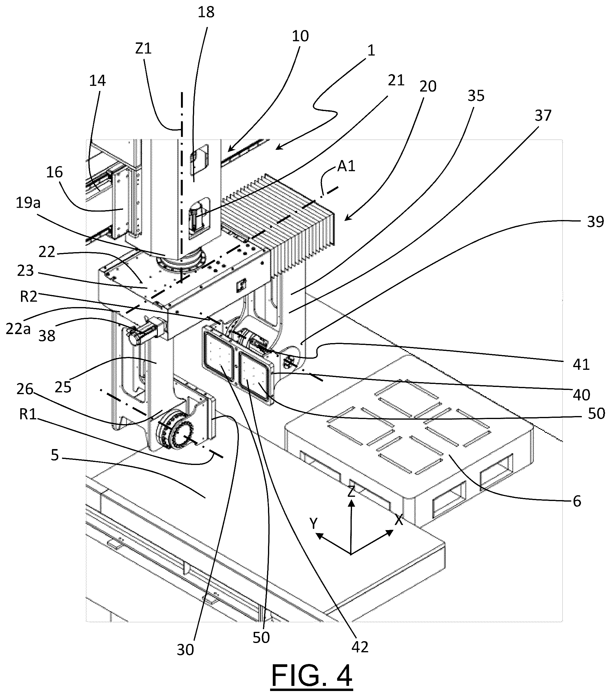 Patent US12576555 Figure 5 – Apparatus and method for moving pairs of workpieces having a rough face and an opposite finished face