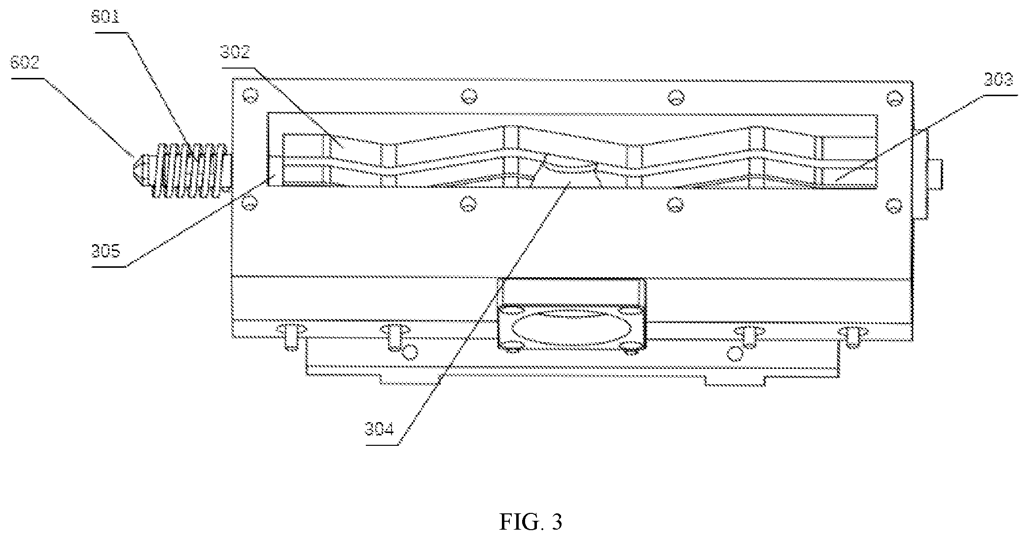 Patent US12576557 Figure 3 – Melt impregnation device with automatic lifting channel for additive manufacturing filaments