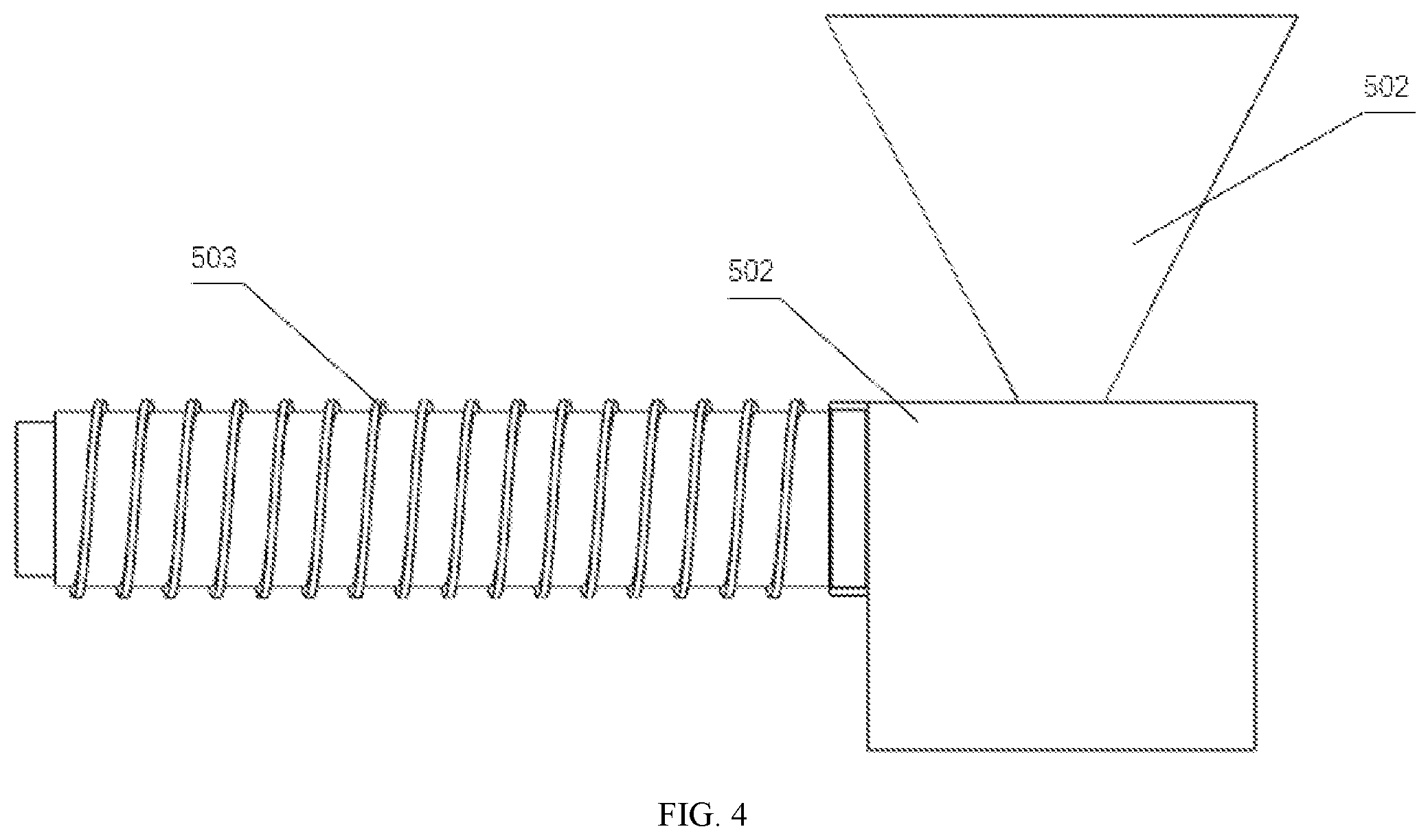 Patent US12576557 Figure 4 – Melt impregnation device with automatic lifting channel for additive manufacturing filaments