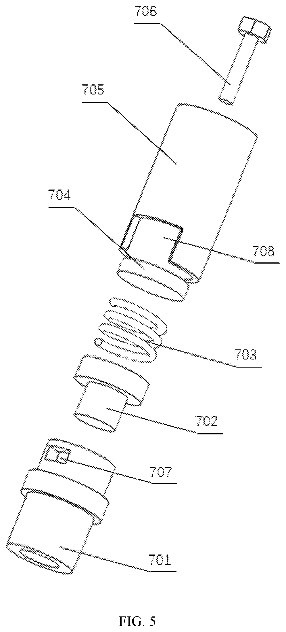 Patent US12576557 Figure 5 – Melt impregnation device with automatic lifting channel for additive manufacturing filaments