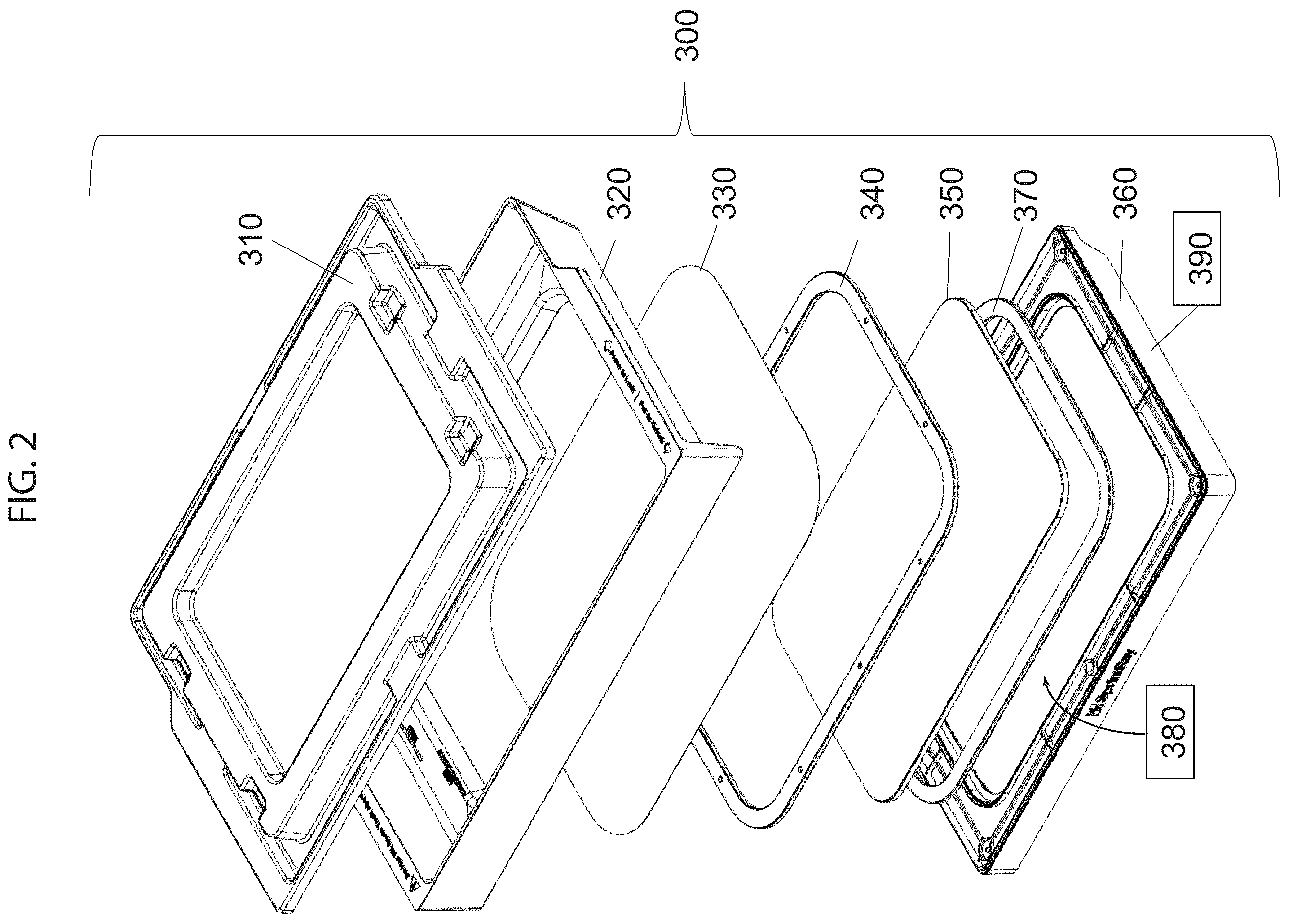 Patent US12576588 Figure 2 – Reservoir with substrate assembly for reducing separation forces in three-dimensional printing