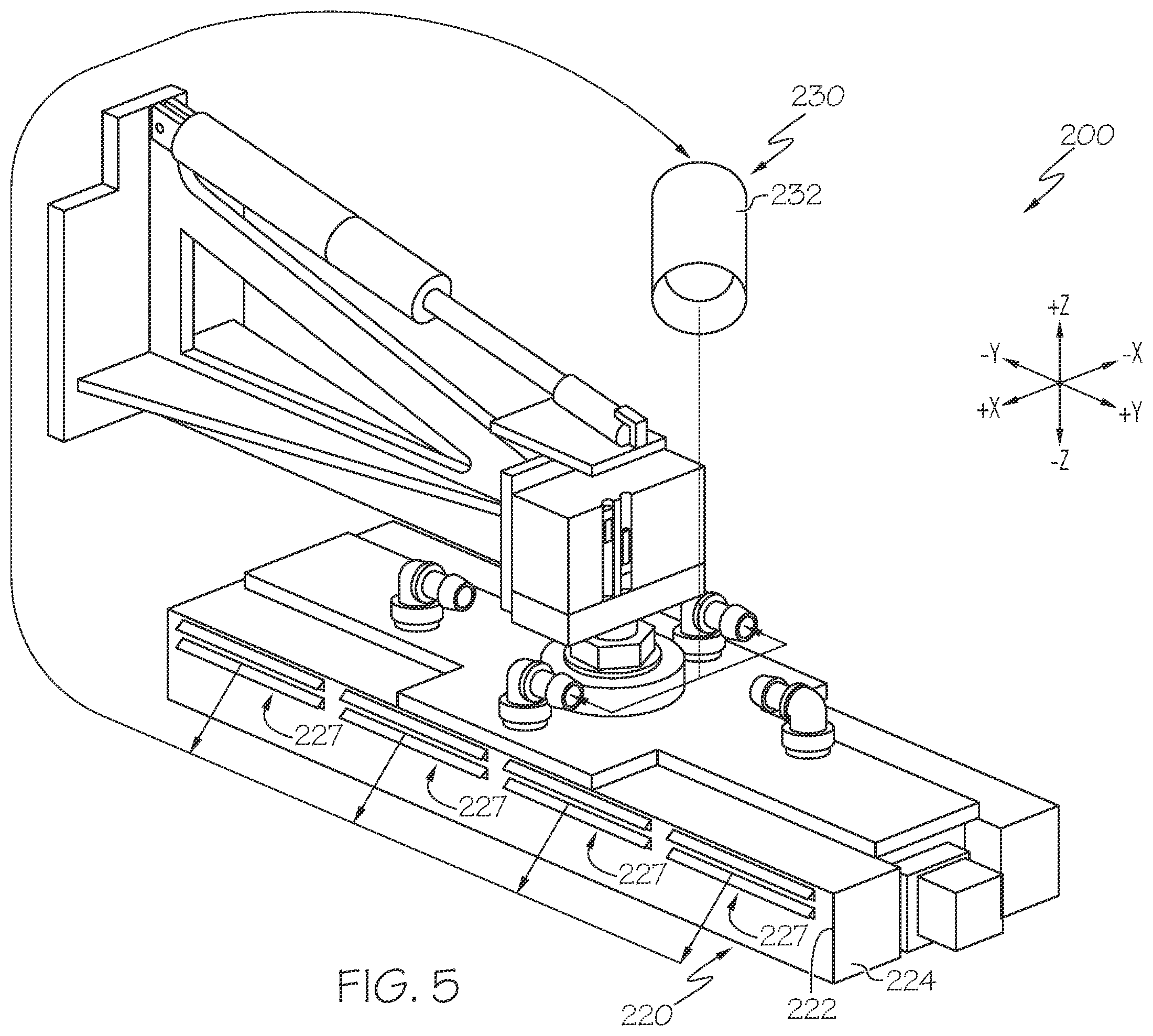 Patent US12576589 Figure 5 – Print and recoat assemblies for additive manufacturing systems and methods for using the same