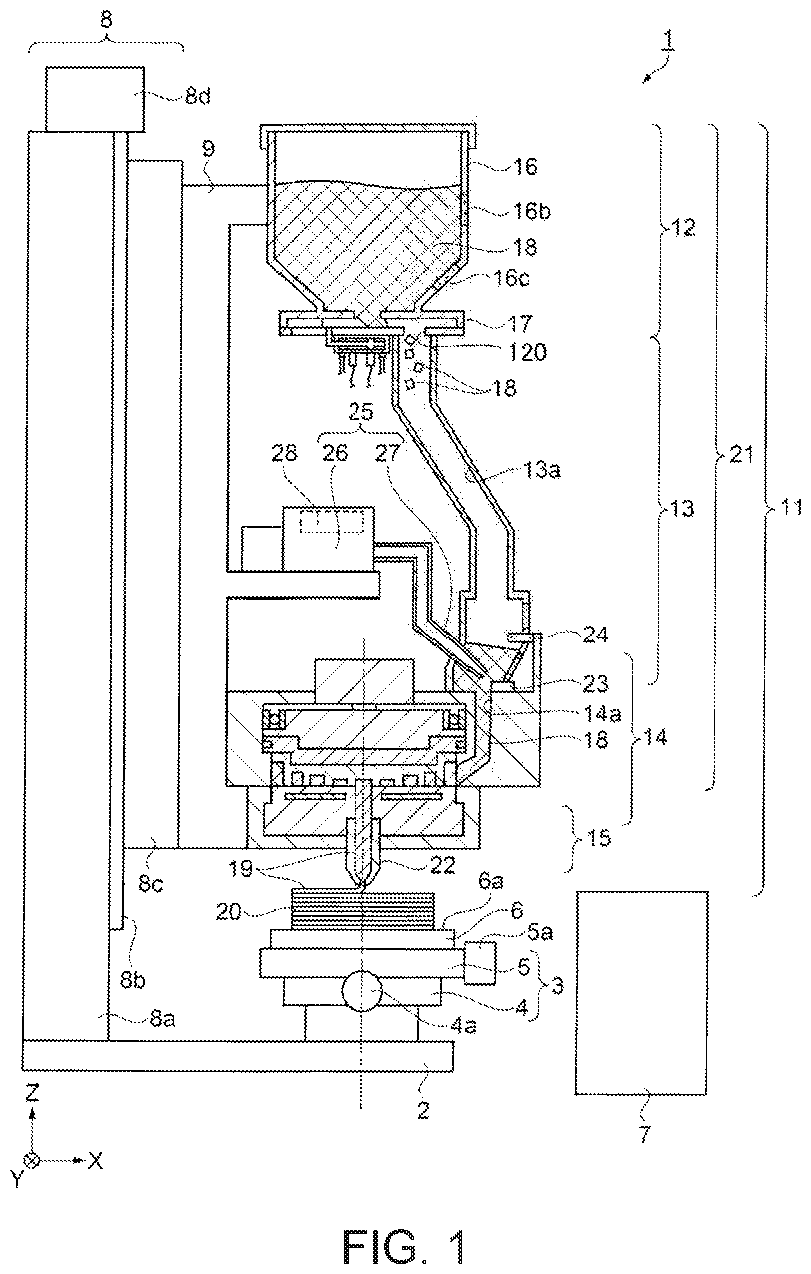 Patent US12576593 Figure 1 – Plasticizing device, three dimensional molding device, and injection molding device