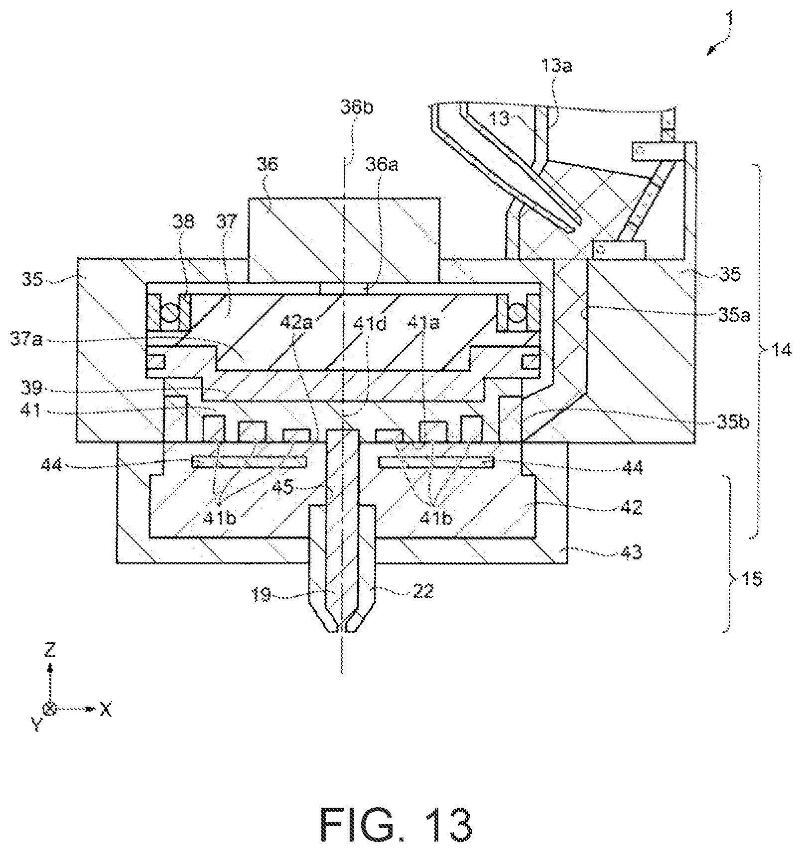 Patent US12576593 Figure 12 – Plasticizing device, three dimensional molding device, and injection molding device