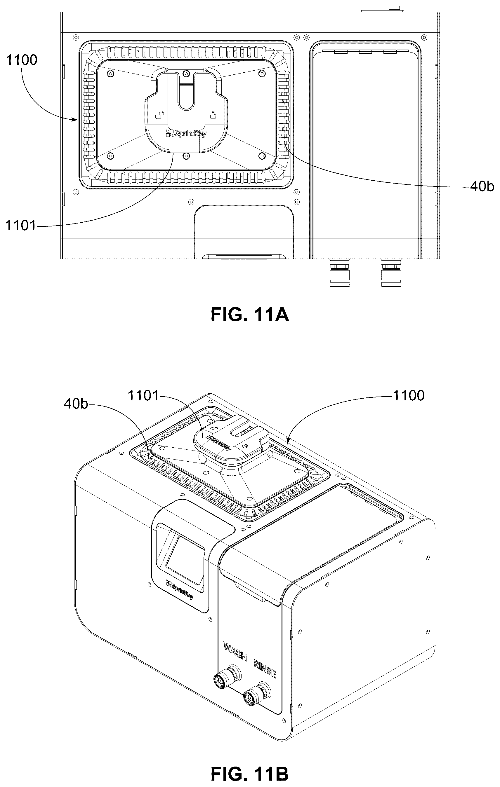 Patent US12576594 Figure 11 – Multi-stage wash system for vat polymerization-based 3D printed parts