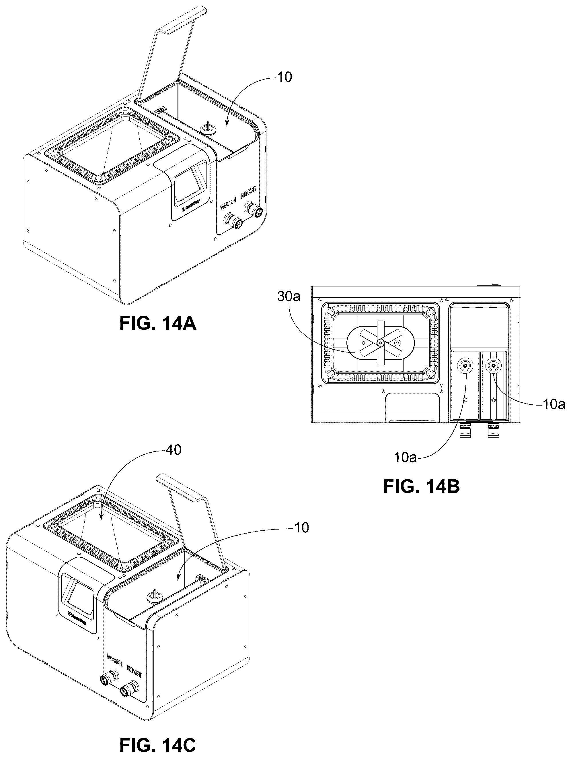 Patent US12576594 Figure 14 – Multi-stage wash system for vat polymerization-based 3D printed parts