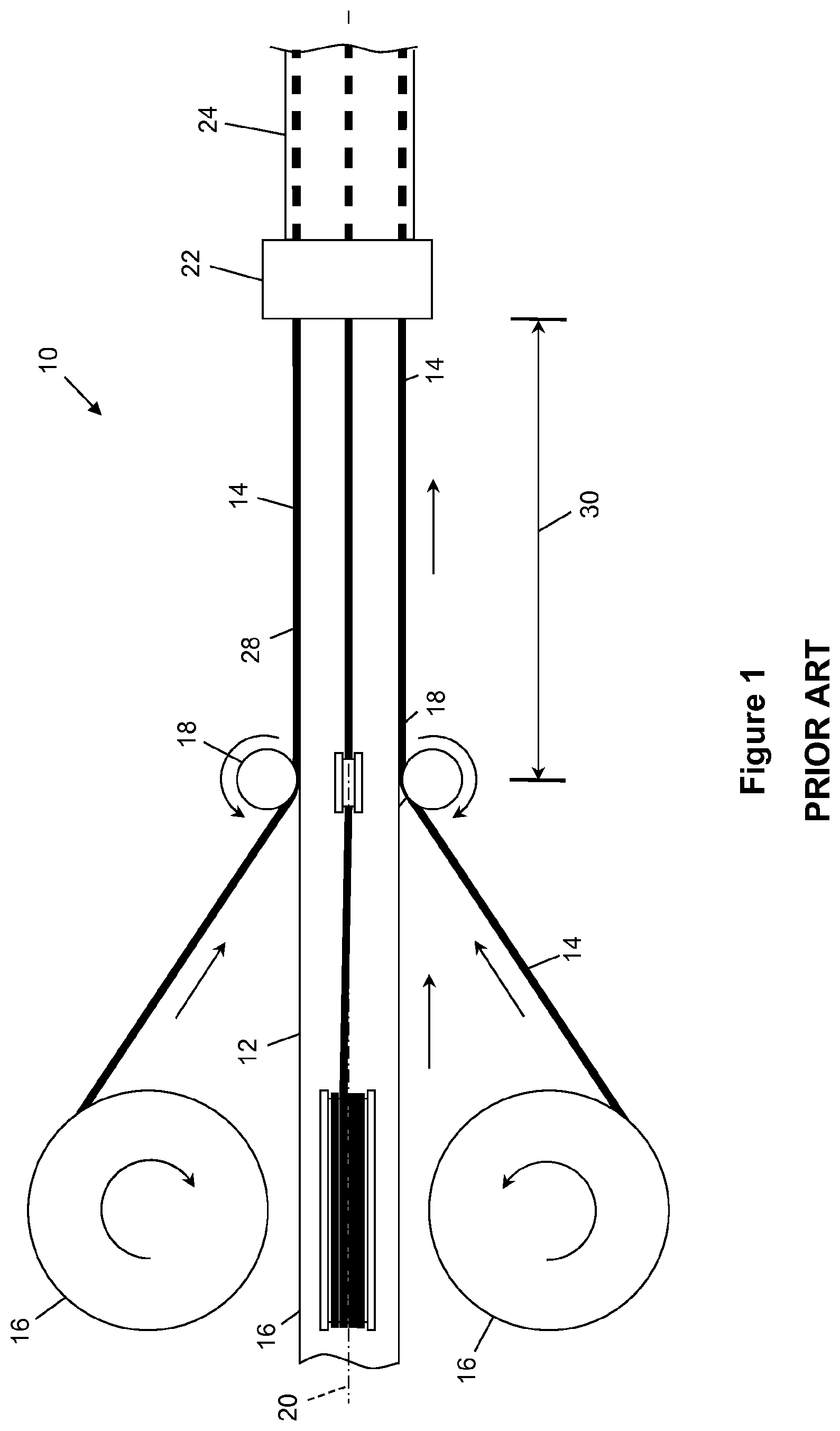 Patent US12576603 Figure 1 – Monitoring cable integrity during pipeline manufacture