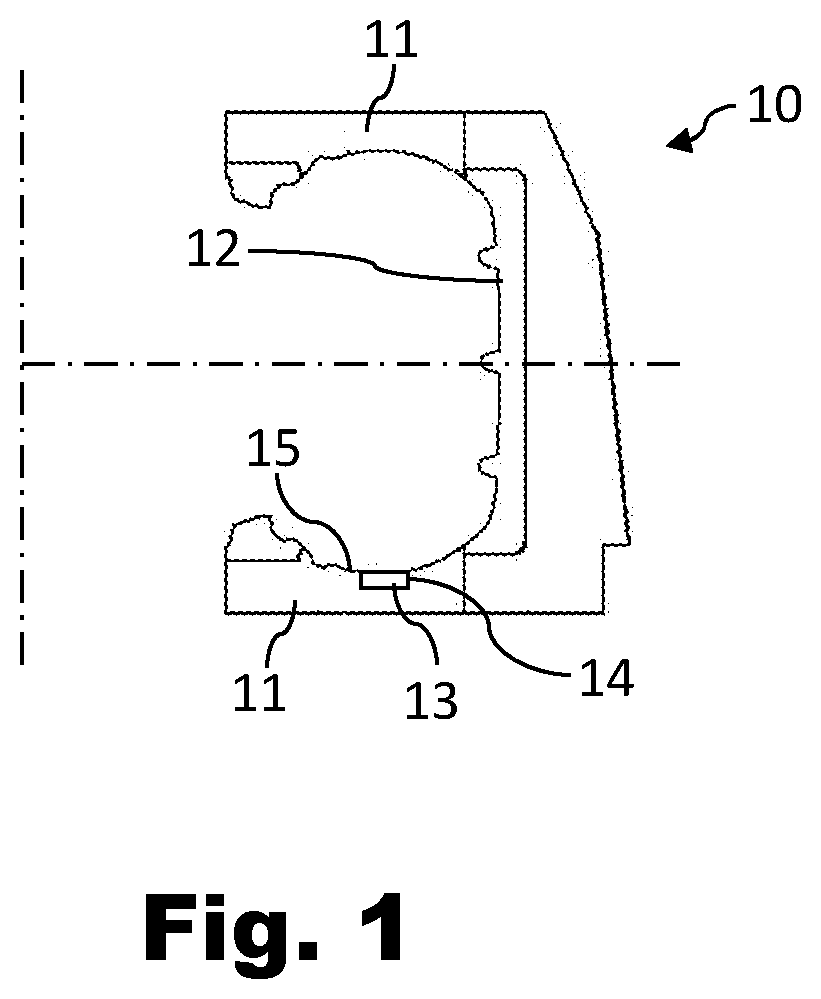 Patent US12576605 Figure 1 – Tire curing mold having a removable insert, and associated manufacturing method