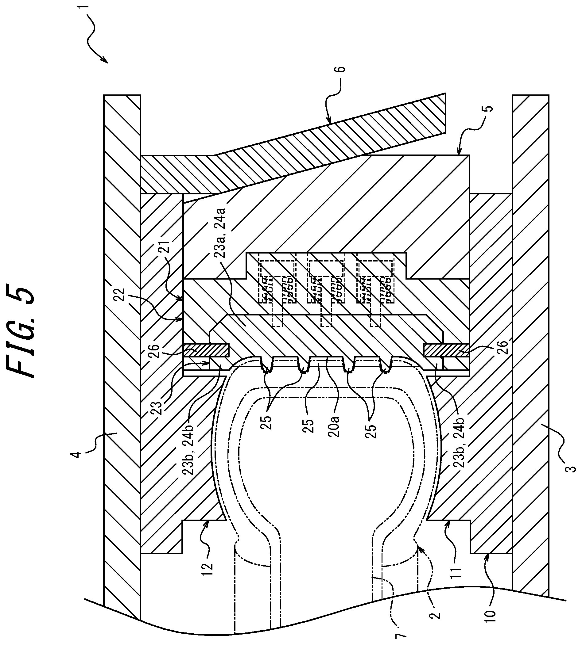 Patent US12576606 Figure 5 – Mold for forming a tire and tire production method