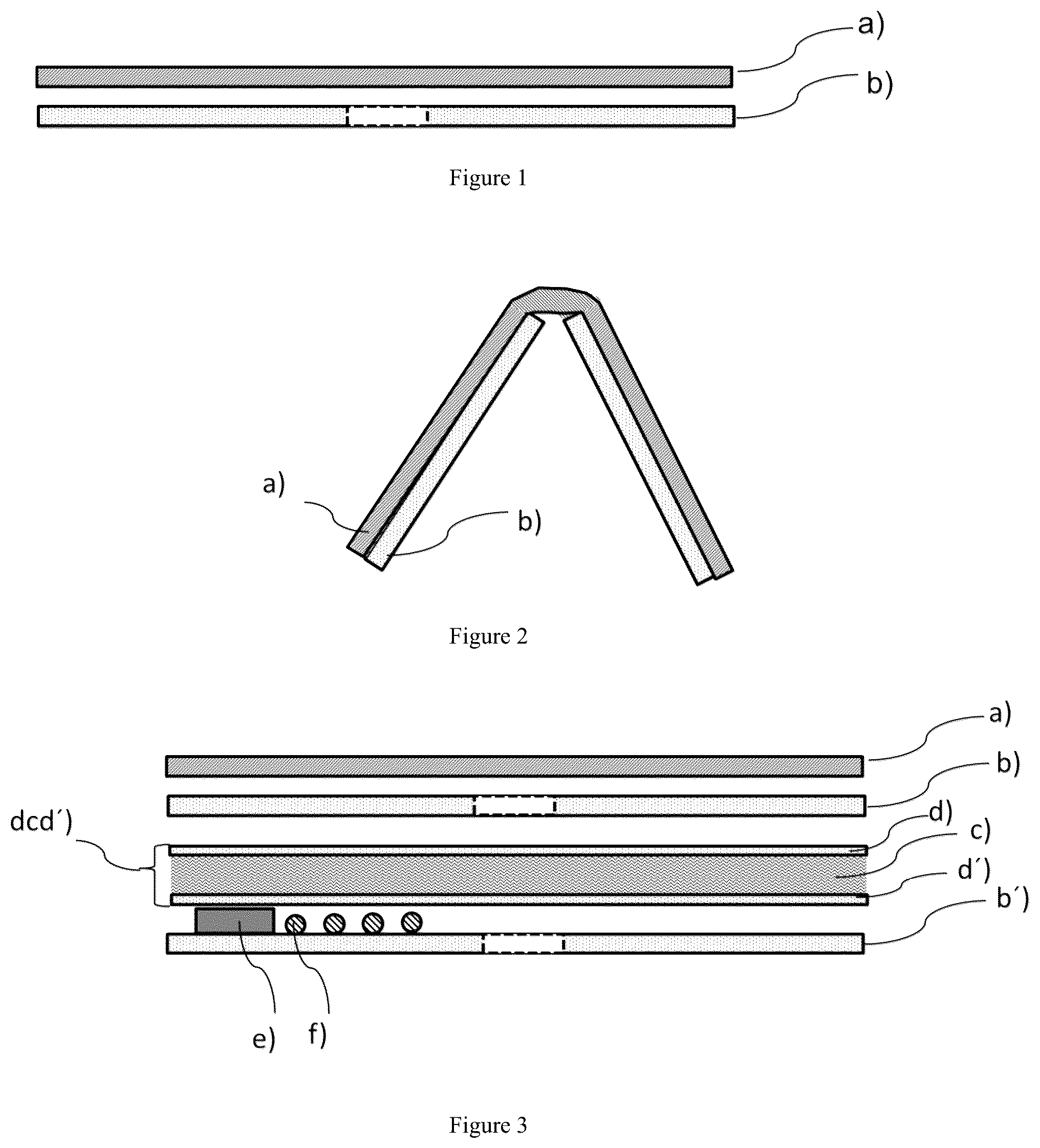 Patent US12576625 Figure 1 – Layer structure for producing a hinge, in particular for producing multi-layered book covers