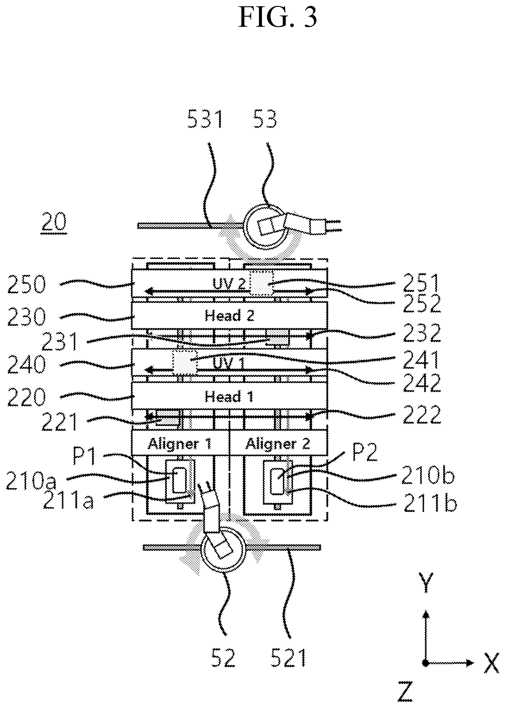 Patent US12576629 Figure 3 – Adhesive layer forming apparatus and display device manufacturing system including the same