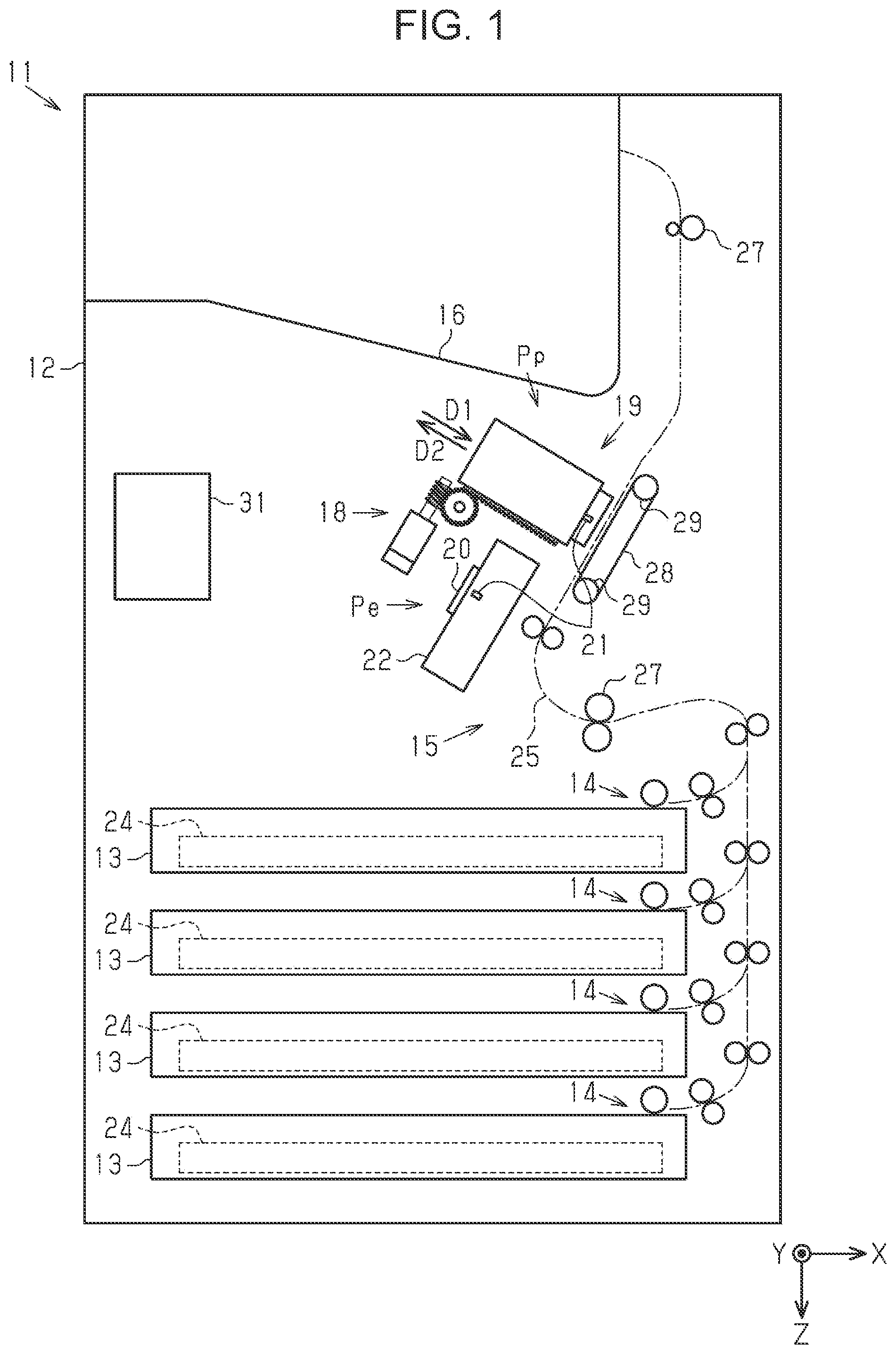 Patent US12576644 Figure 1 – Recording device and method of controlling recording device
