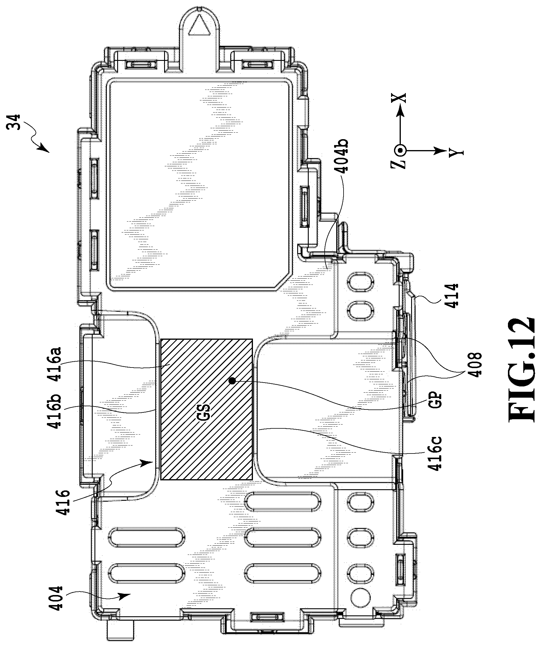 Patent US12576645 Figure 12 – Waste ink tank and printing apparatus in which the tank includes a substantially box-shaped container provided with an insertion port that can be shielded