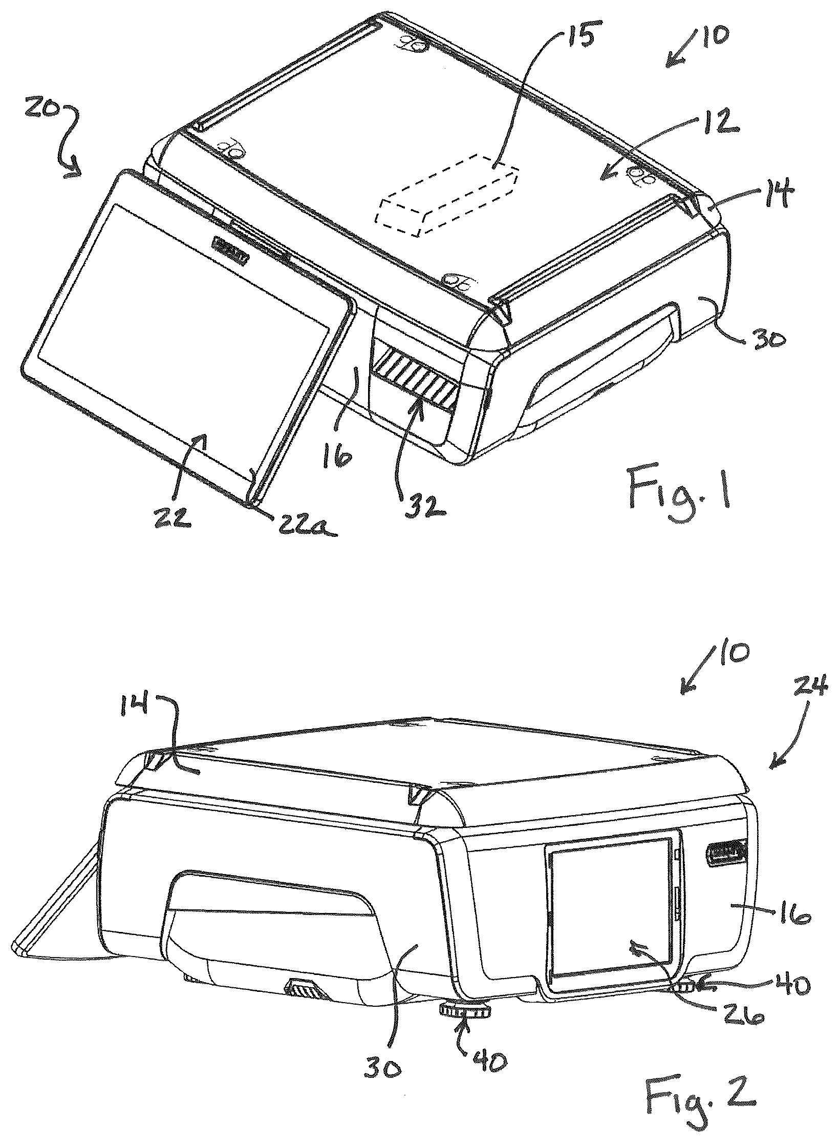 Patent US12576653 Figure 1 – Food product scale and associated label cassette with cassette load features