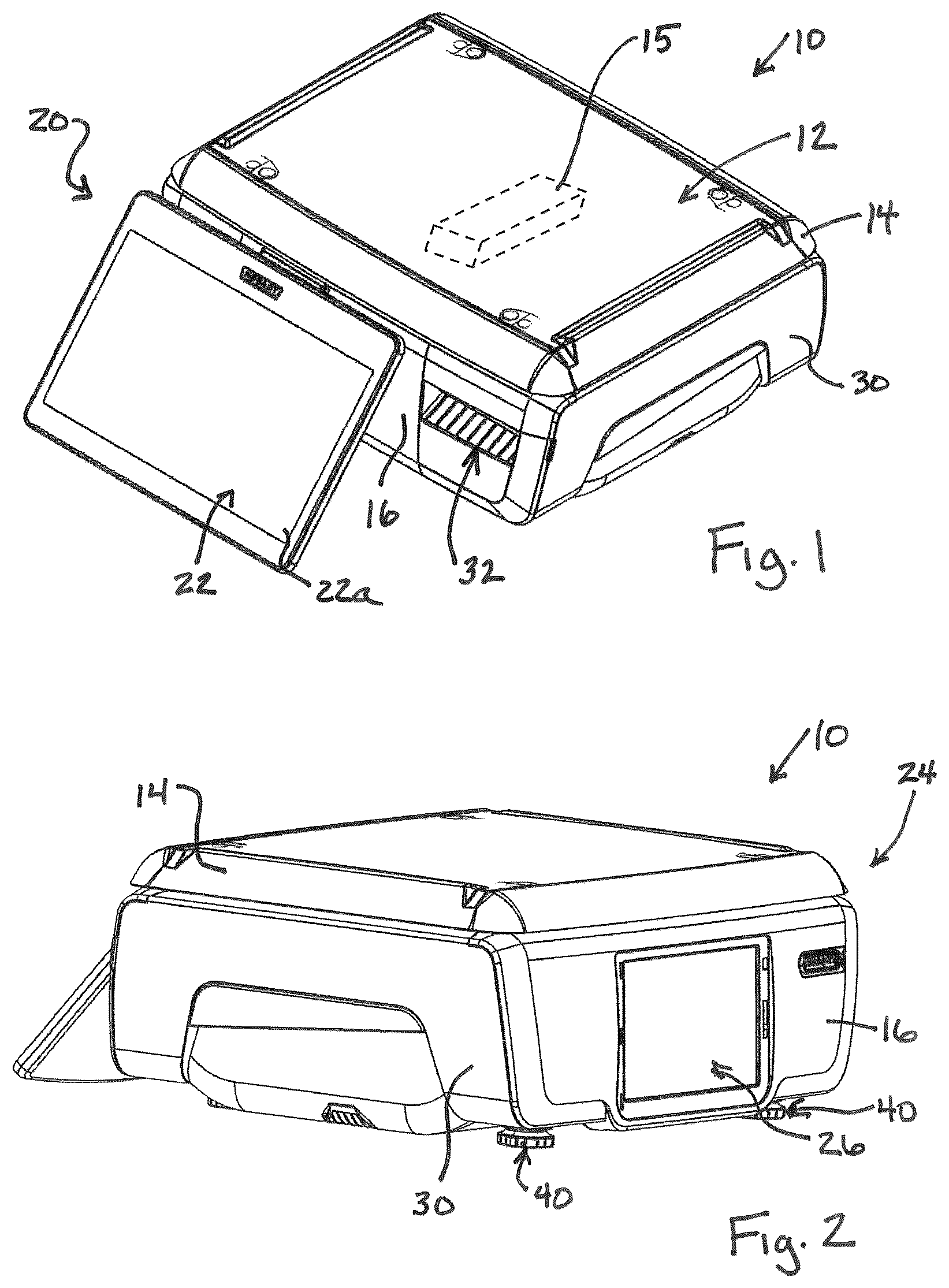 Patent US12576654 Figure 1 – Food product scale and associated label stock justification assembly