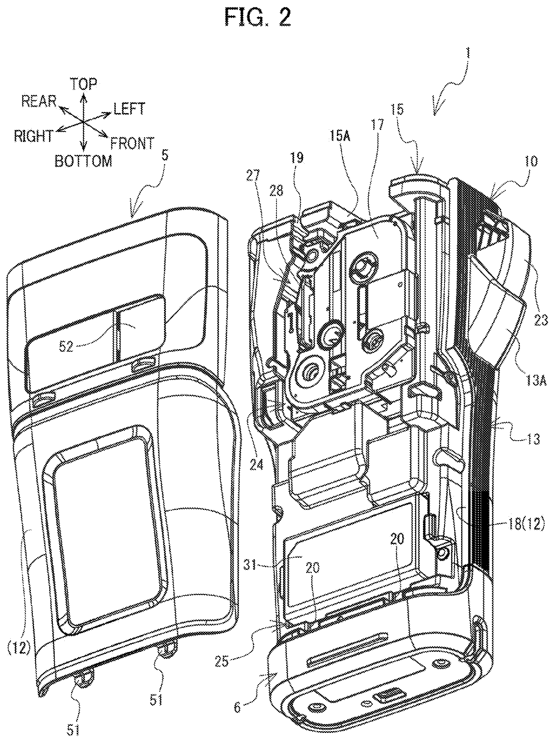 Patent US12576657 Figure 2 – Printing device having guide channel for guiding liquid discharged from housing toward outside of the printing device