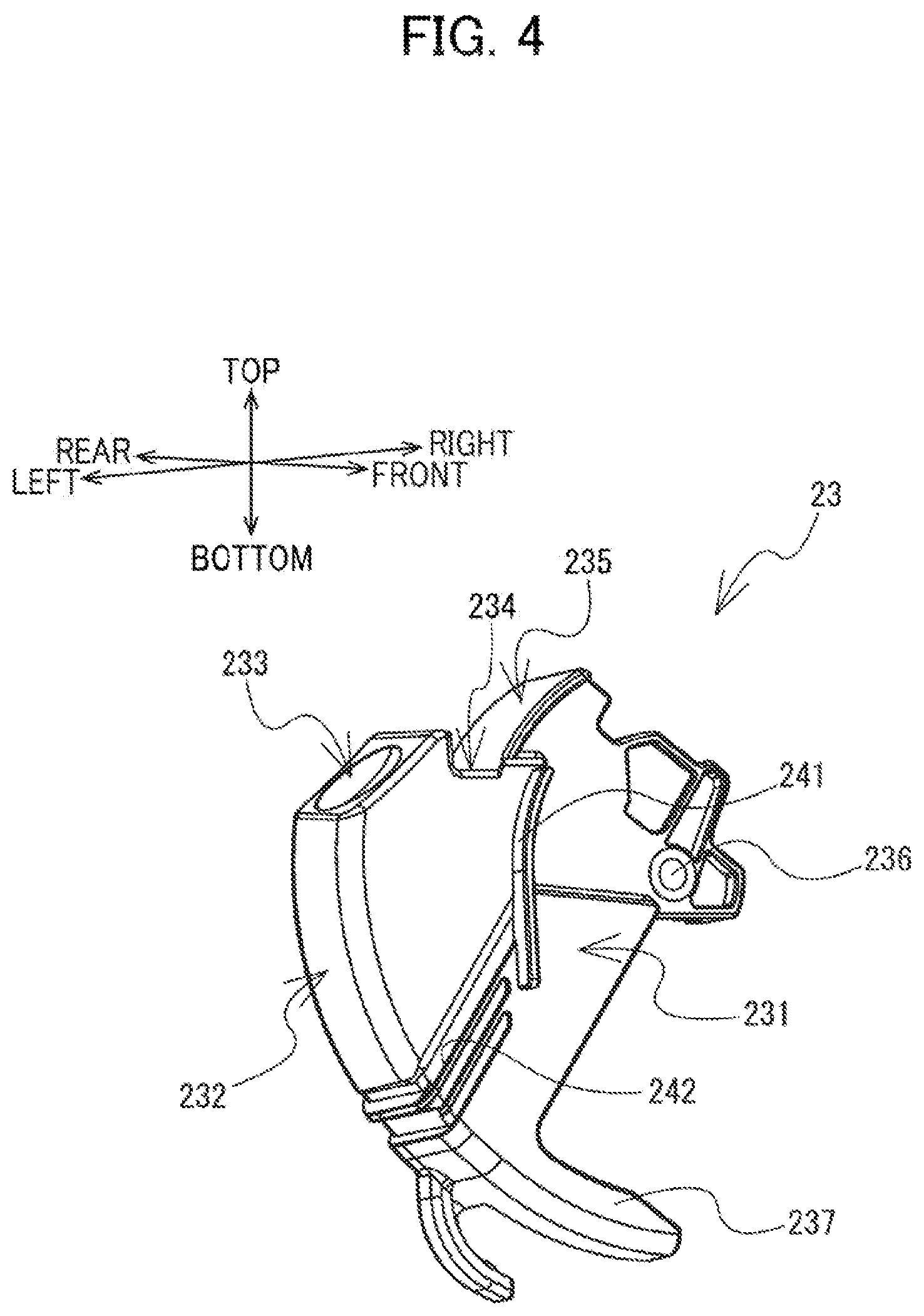 Patent US12576657 Figure 4 – Printing device having guide channel for guiding liquid discharged from housing toward outside of the printing device