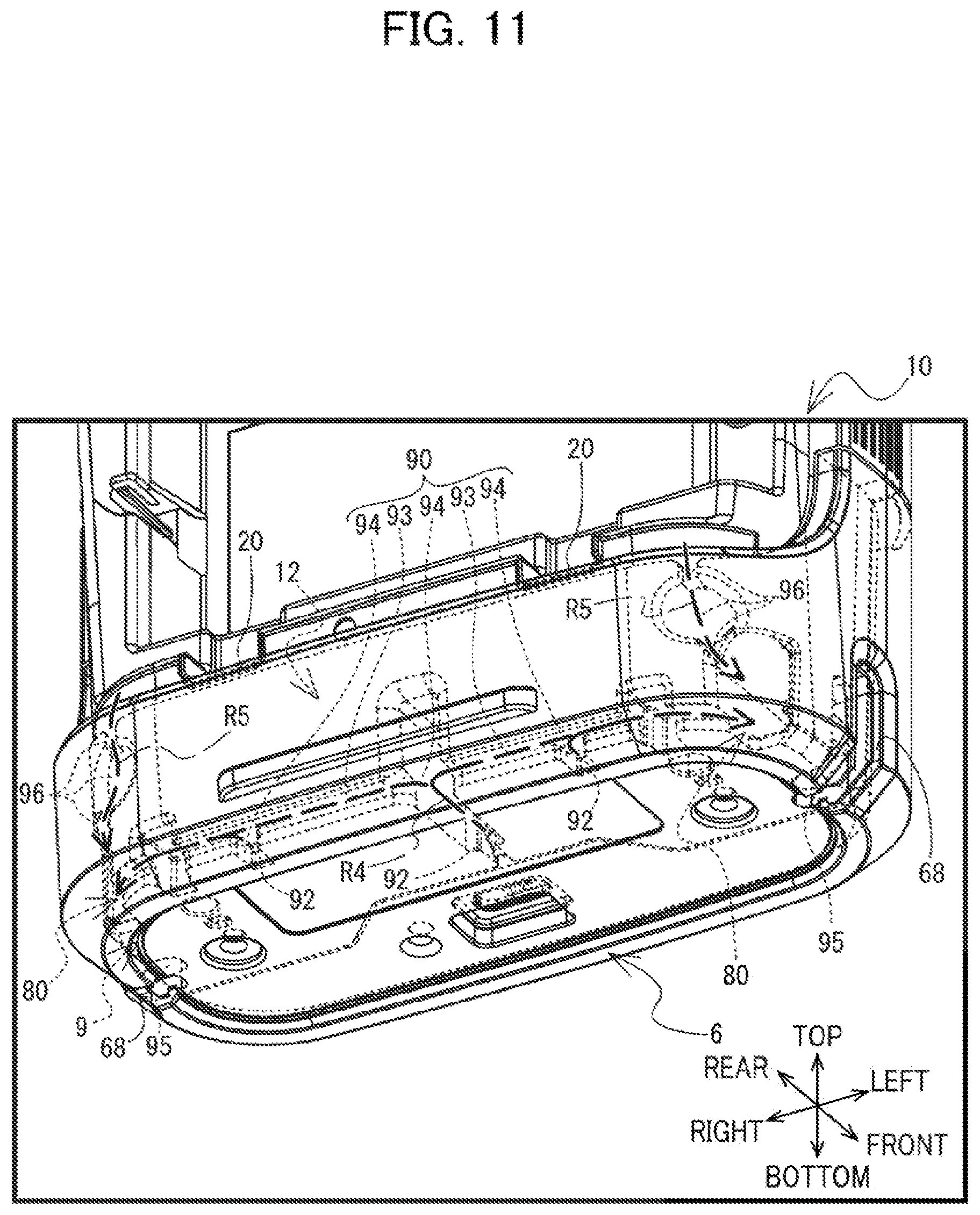 Patent US12576657 Figure 11 – Printing device having guide channel for guiding liquid discharged from housing toward outside of the printing device