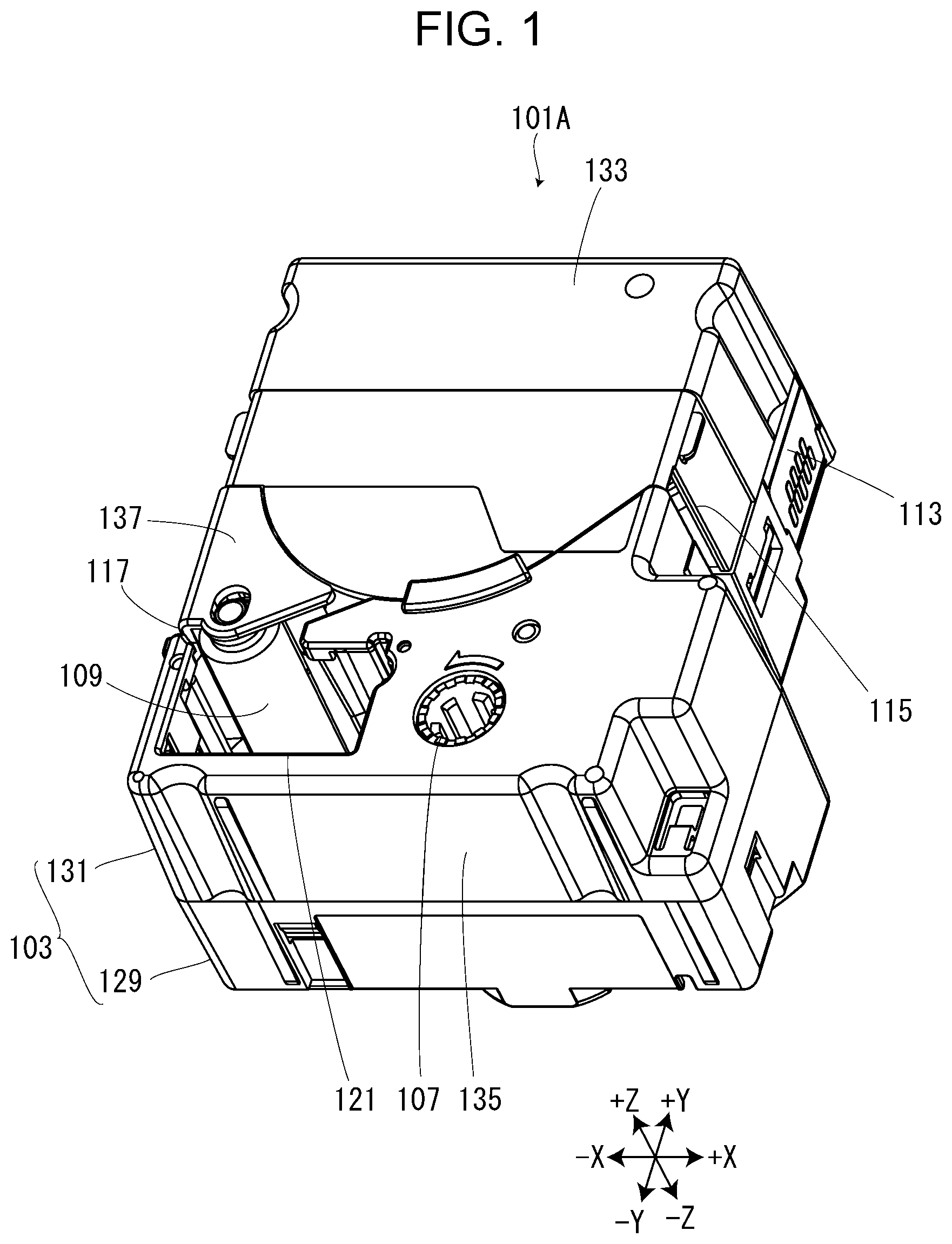 Patent US12576659 Figure 1 – Ribbon cartridge