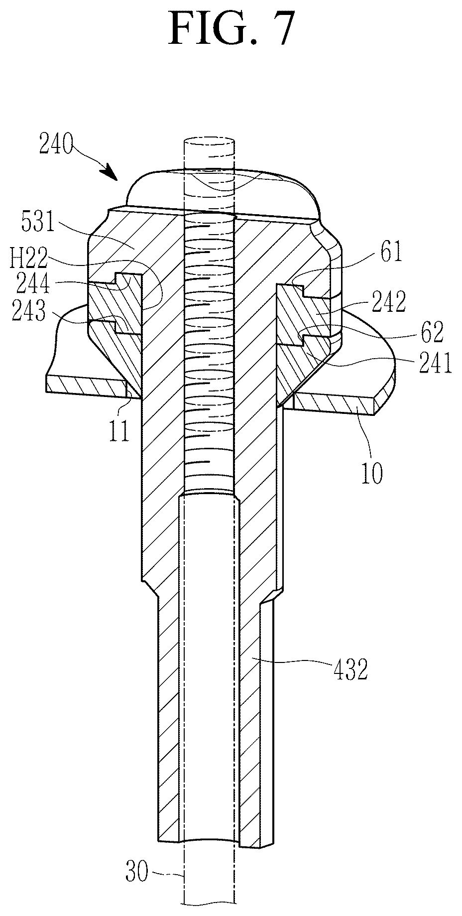 Patent US12576668 Figure 7 – Nipple assembly for spoke wheel, and spoke wheel including same