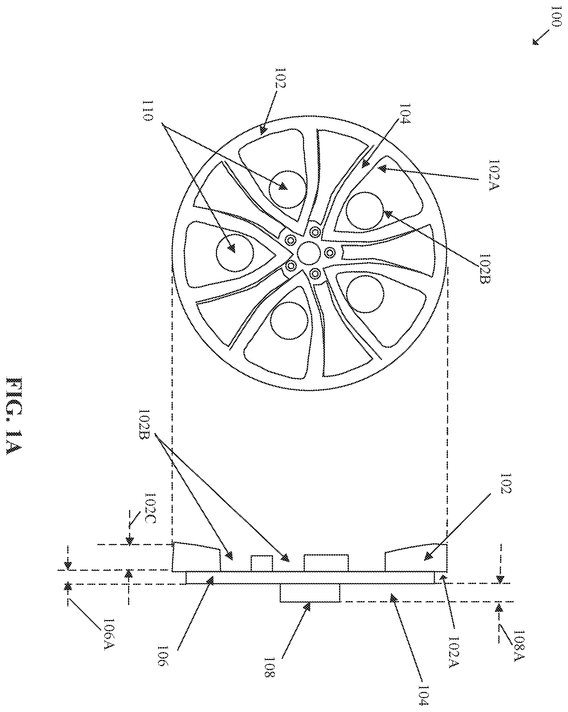 Patent US12576669 Figure 1 – Vehicle wheel cover