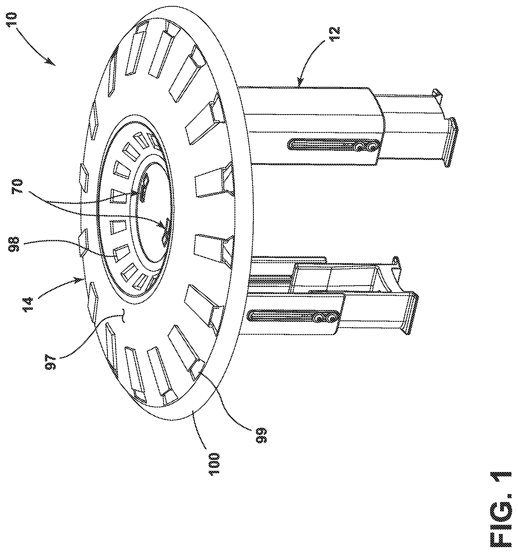 Patent US12576670 Figure 1 – Wheel cover mounting assembly