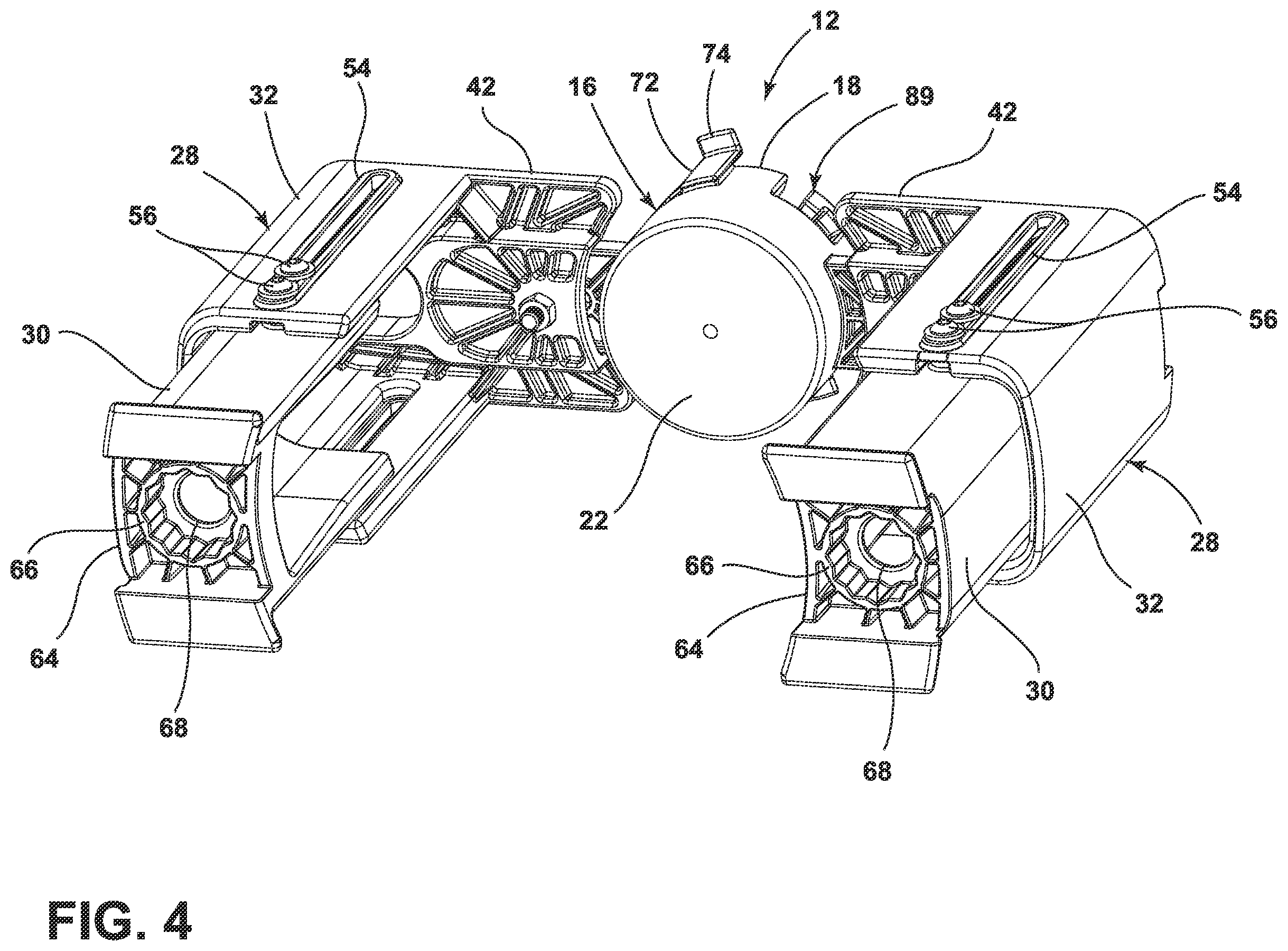Patent US12576670 Figure 4 – Wheel cover mounting assembly