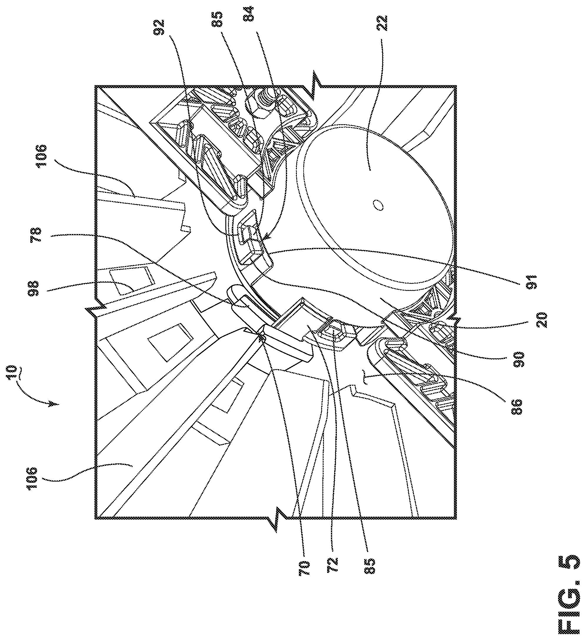 Patent US12576670 Figure 5 – Wheel cover mounting assembly