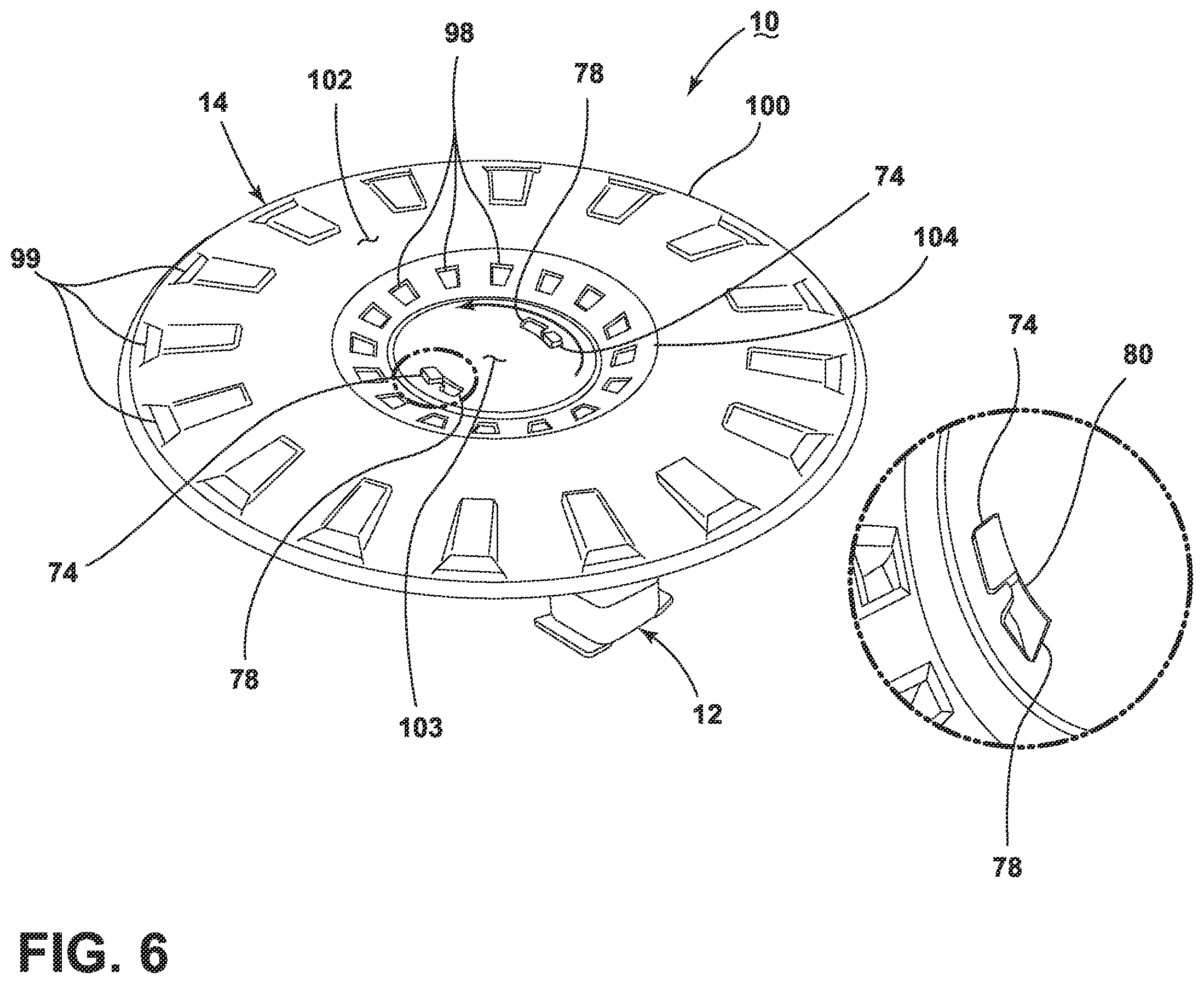 Patent US12576670 Figure 6 – Wheel cover mounting assembly