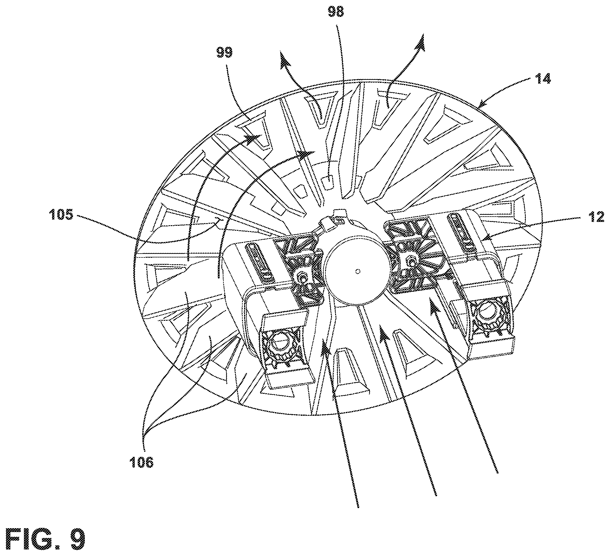 Patent US12576670 Figure 9 – Wheel cover mounting assembly