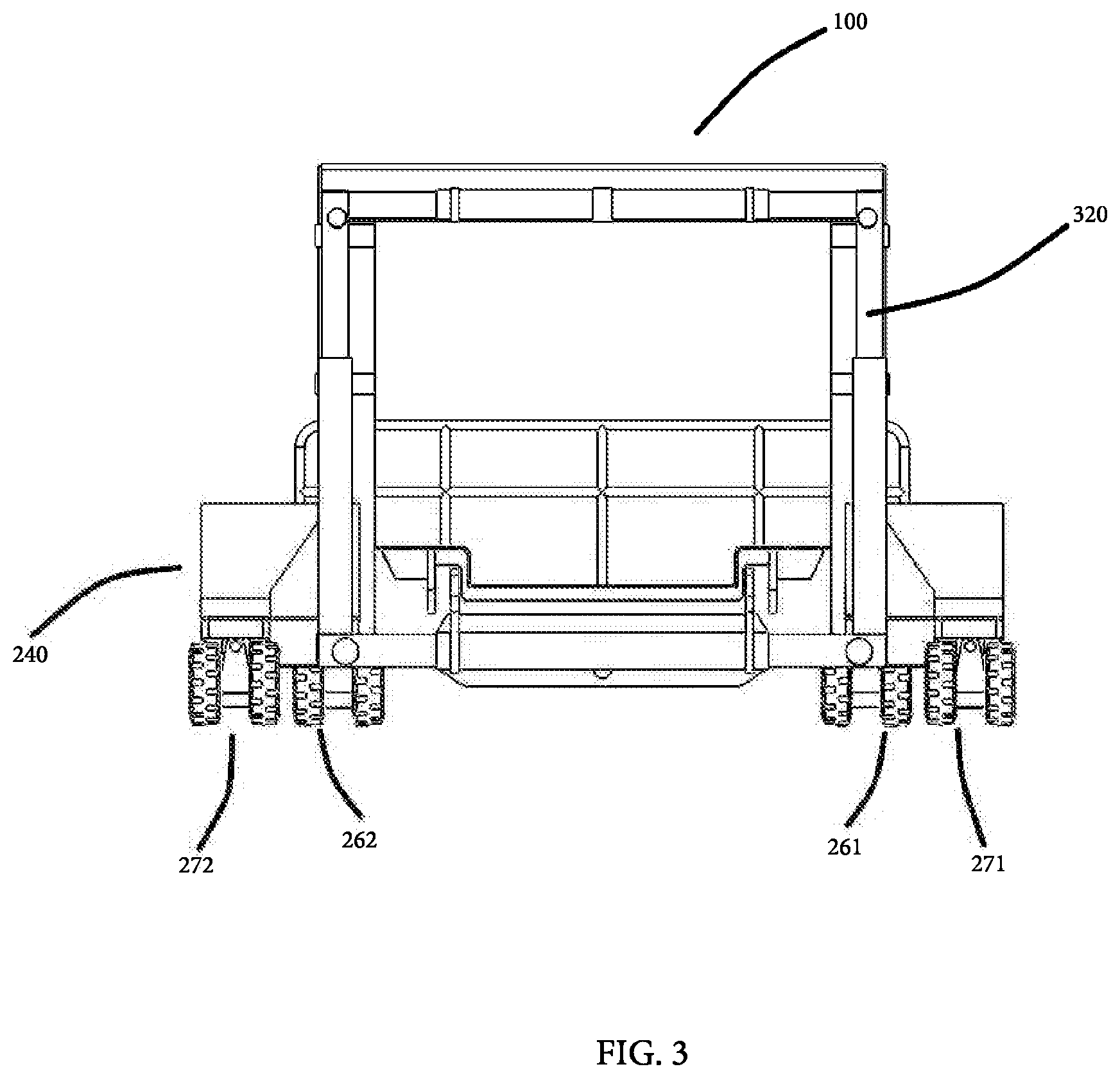 Patent US12576671 Figure 3 – Tire handler having tire lay flat capability