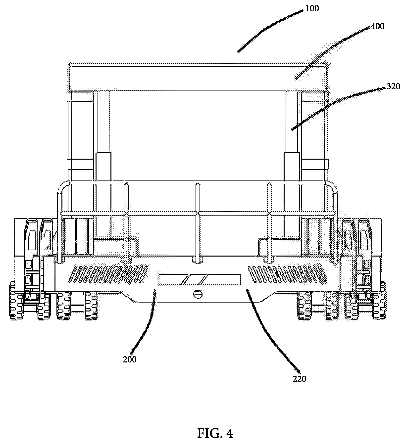 Patent US12576671 Figure 4 – Tire handler having tire lay flat capability