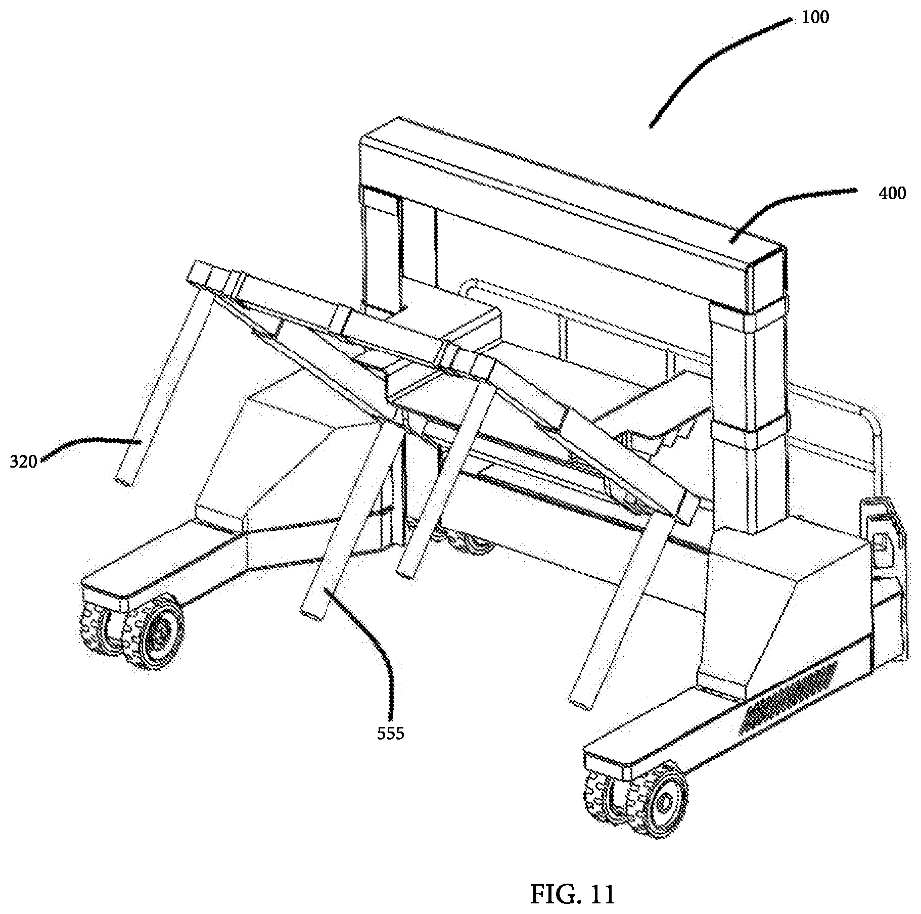 Patent US12576671 Figure 11 – Tire handler having tire lay flat capability