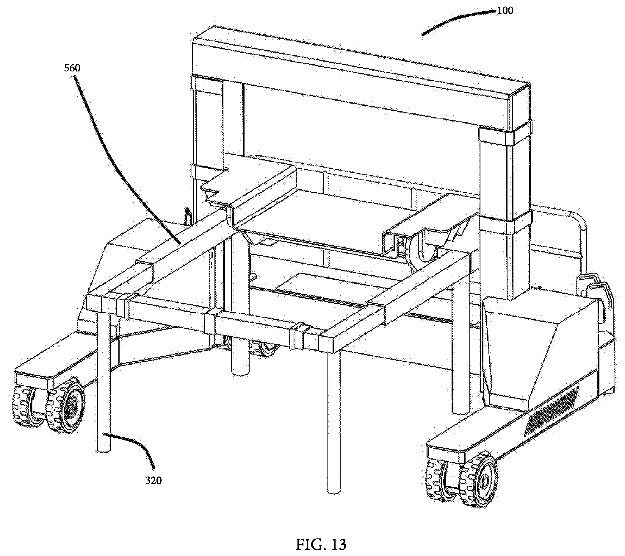 Patent US12576671 Figure 13 – Tire handler having tire lay flat capability