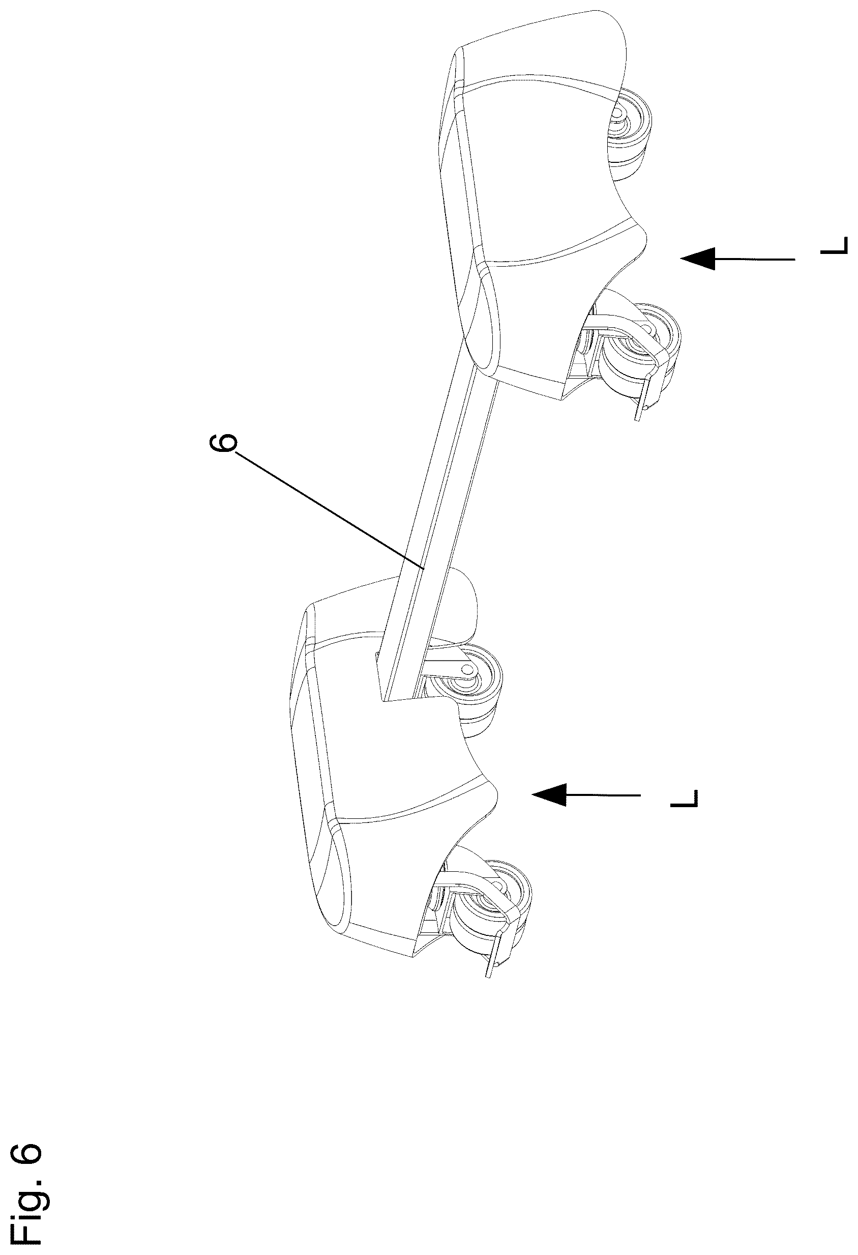 Patent US12576672 Figure 8 – Swivel castor arrangement for a piece of furniture and a bed with the swivel castor arrangement