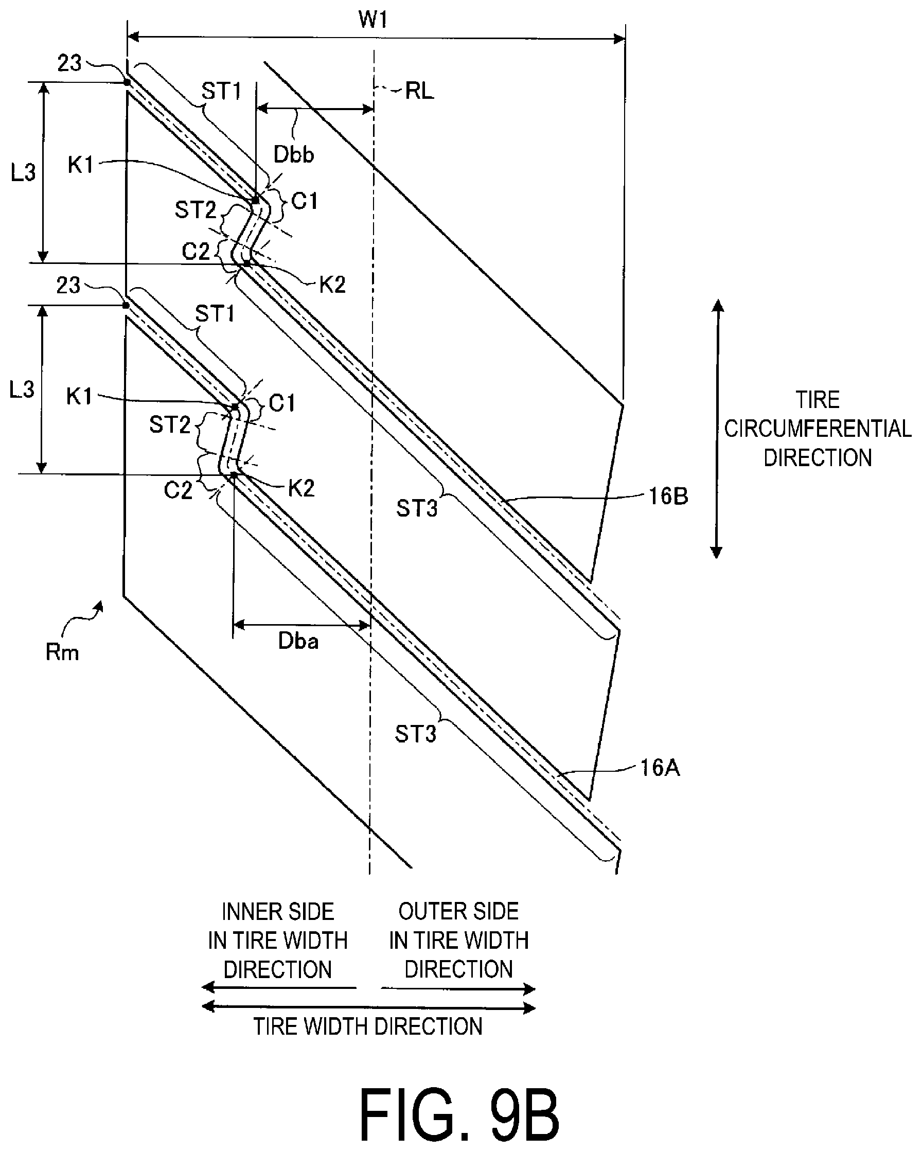 Patent US12576674 Figure 11 – Pneumatic tire